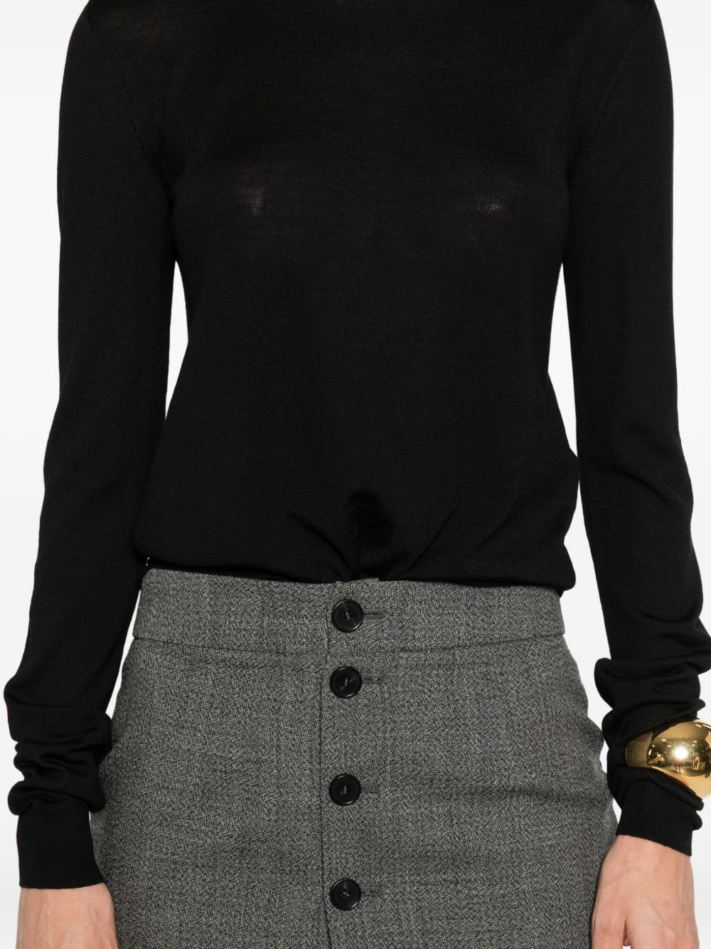 crew-neck wool top - 5