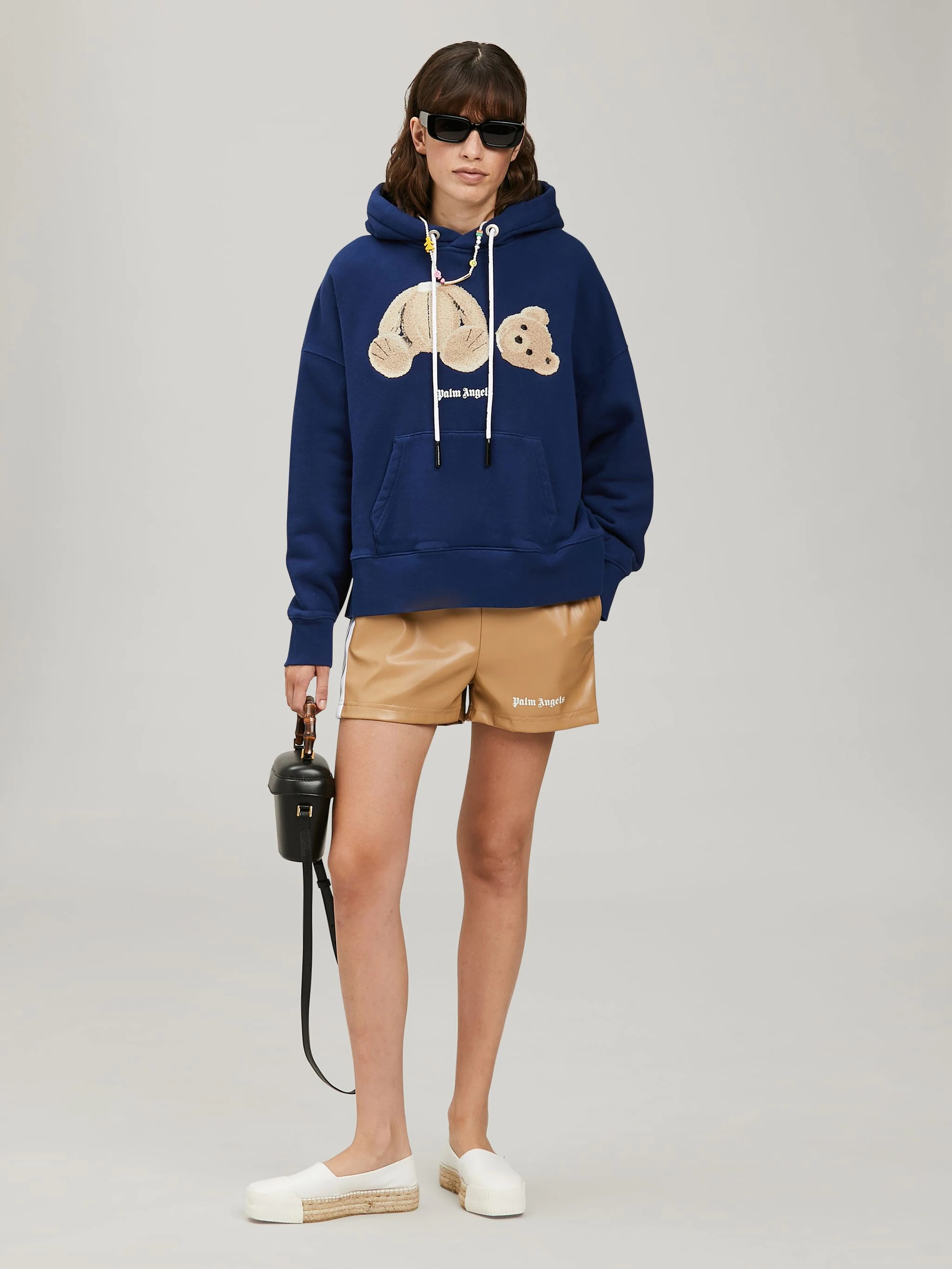 LEATHER TRACK SHORTS - 2