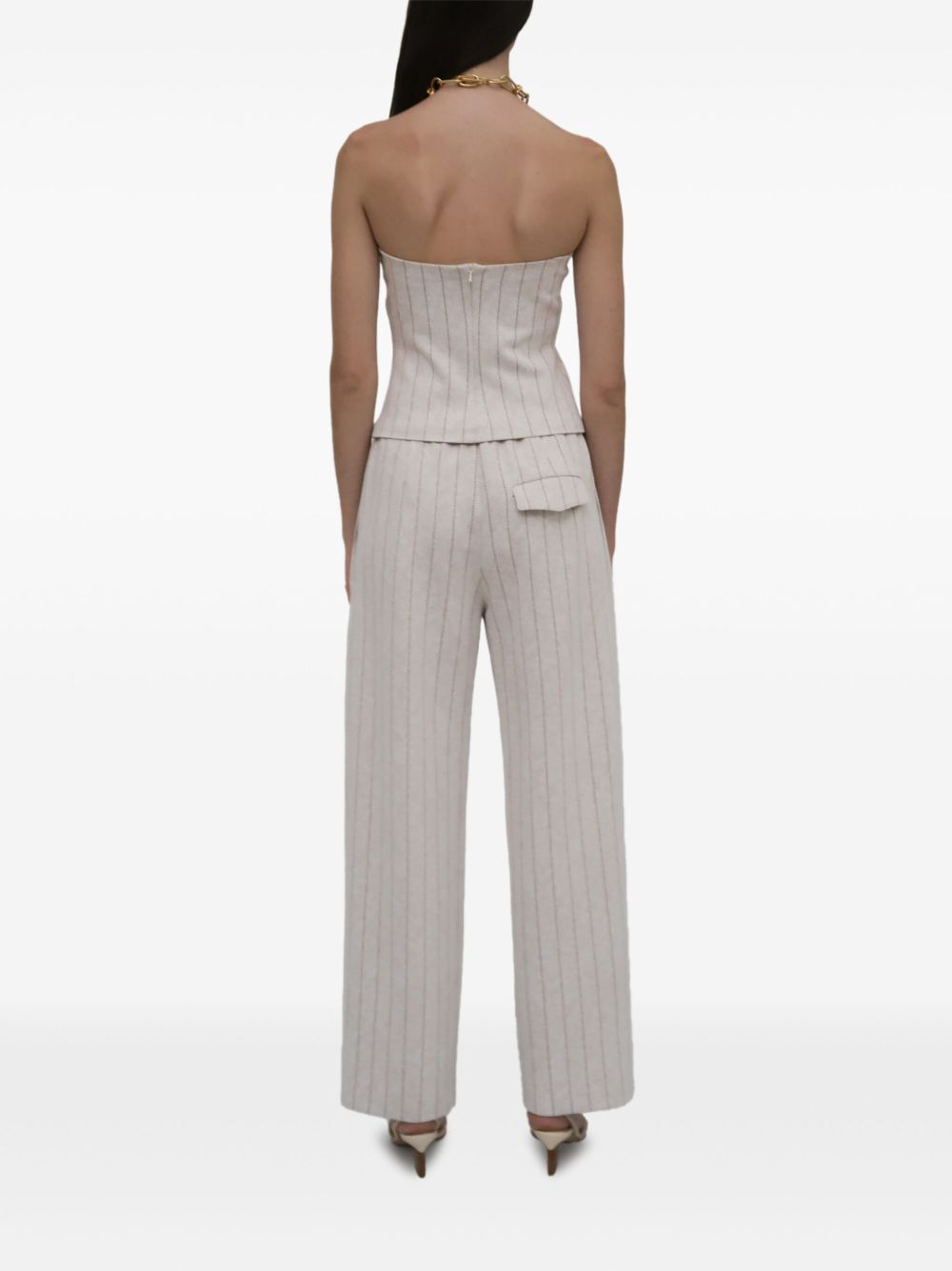 pinstripe bandeau top - 4