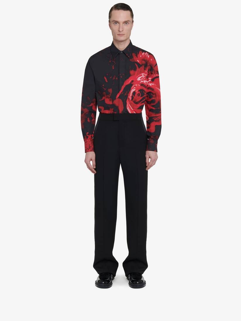 Men's Wax Flower Shirt in Black/red - 3