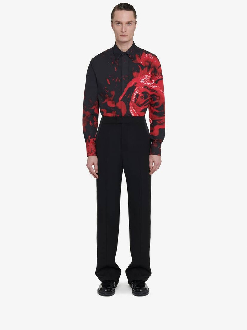 Men's Wax Flower Shirt in Black/red 3