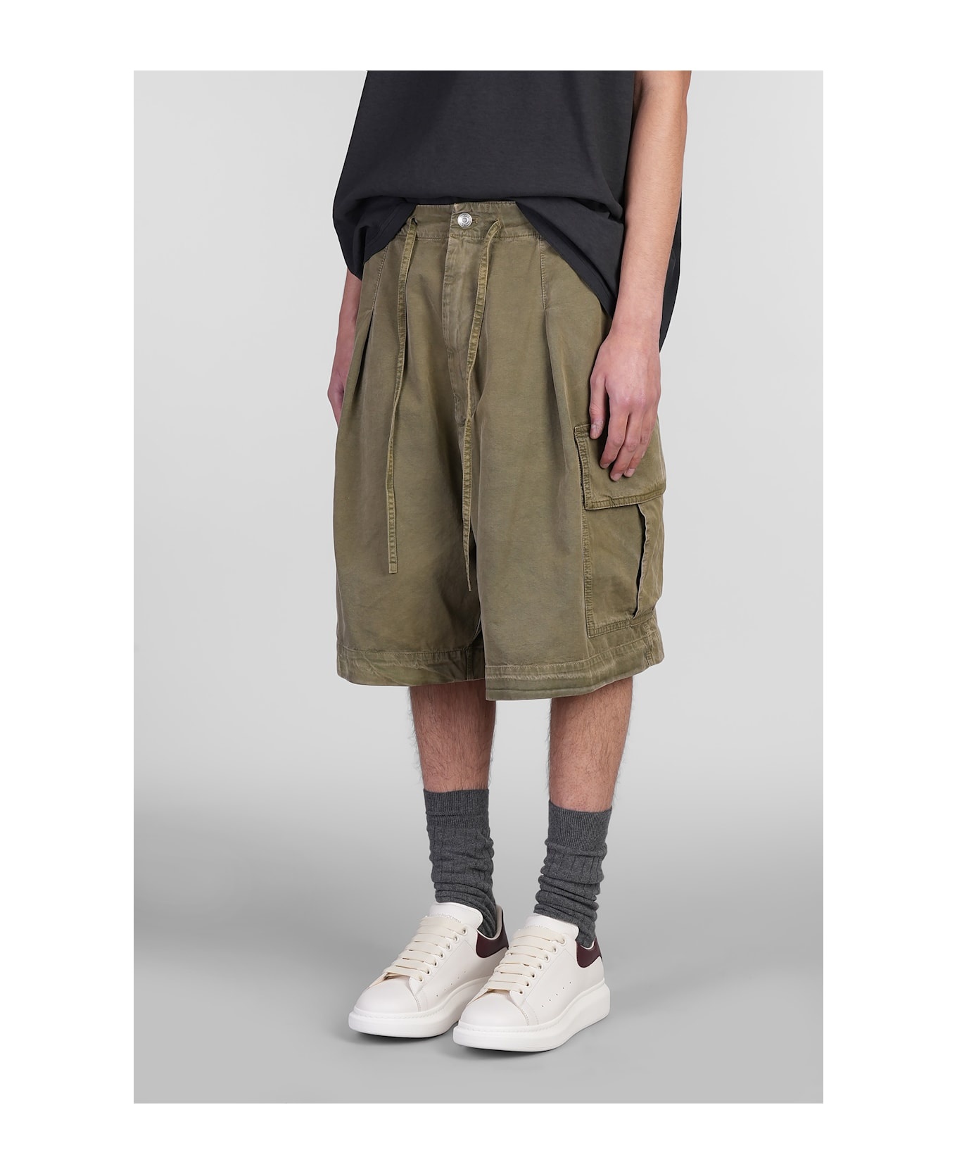 Shorts In Green Cotton - 4