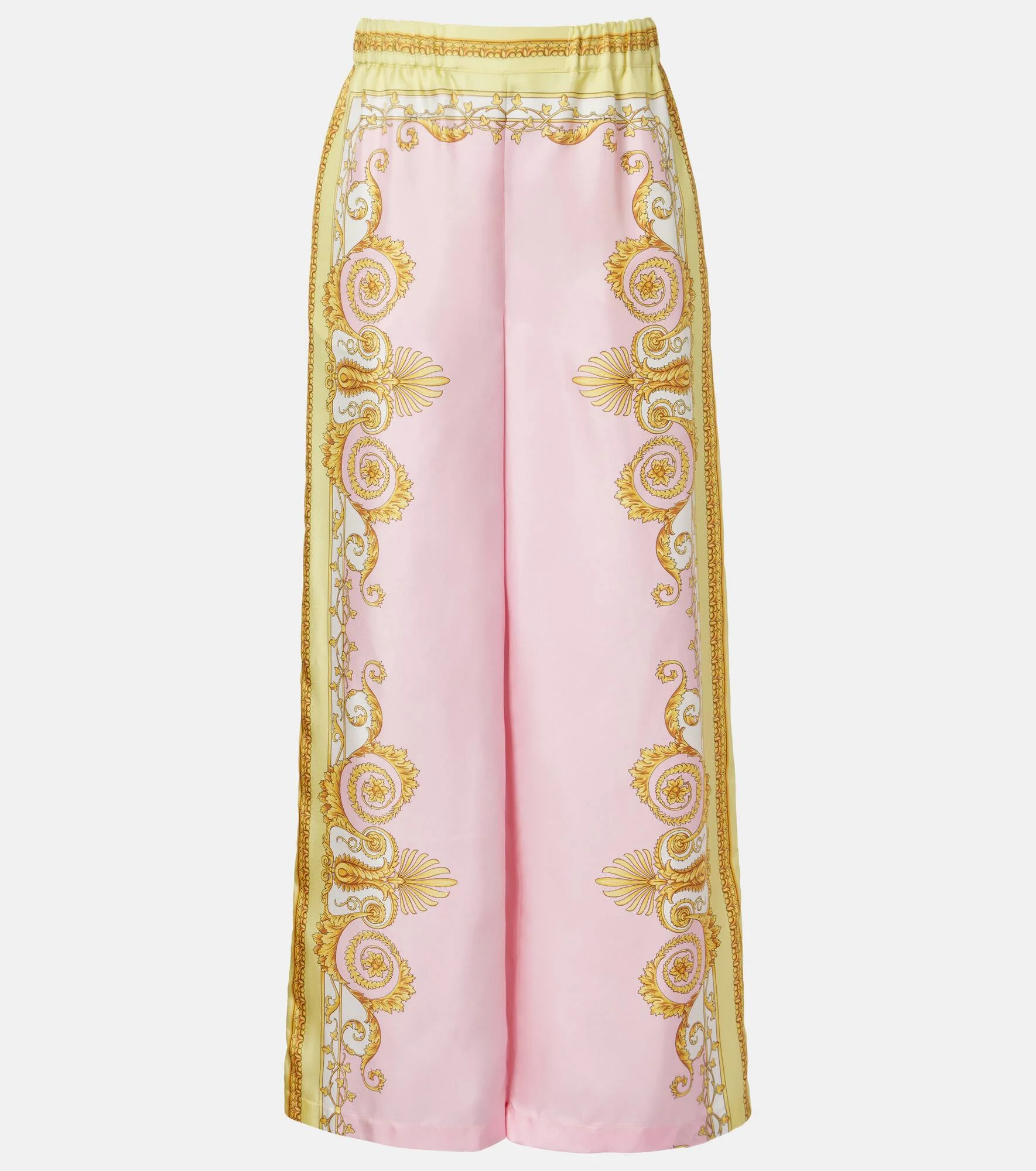 Barocco Foulard silk twill wide-leg pants - 1