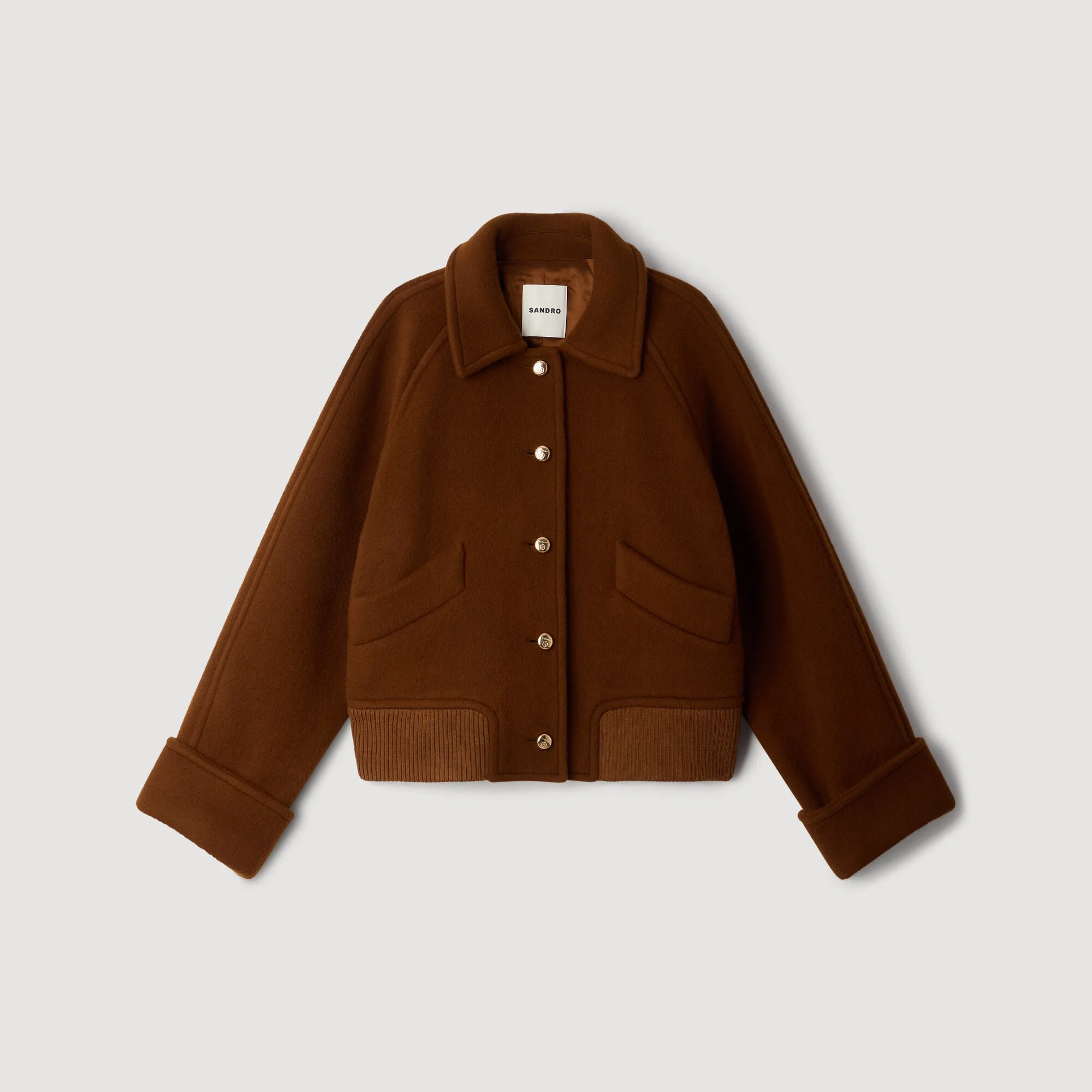 SHORT COAT WITH FLAP POCKETS - 1