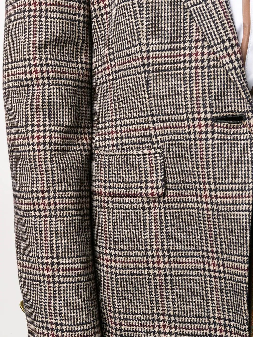 herringbone-check fitted jacket - 5