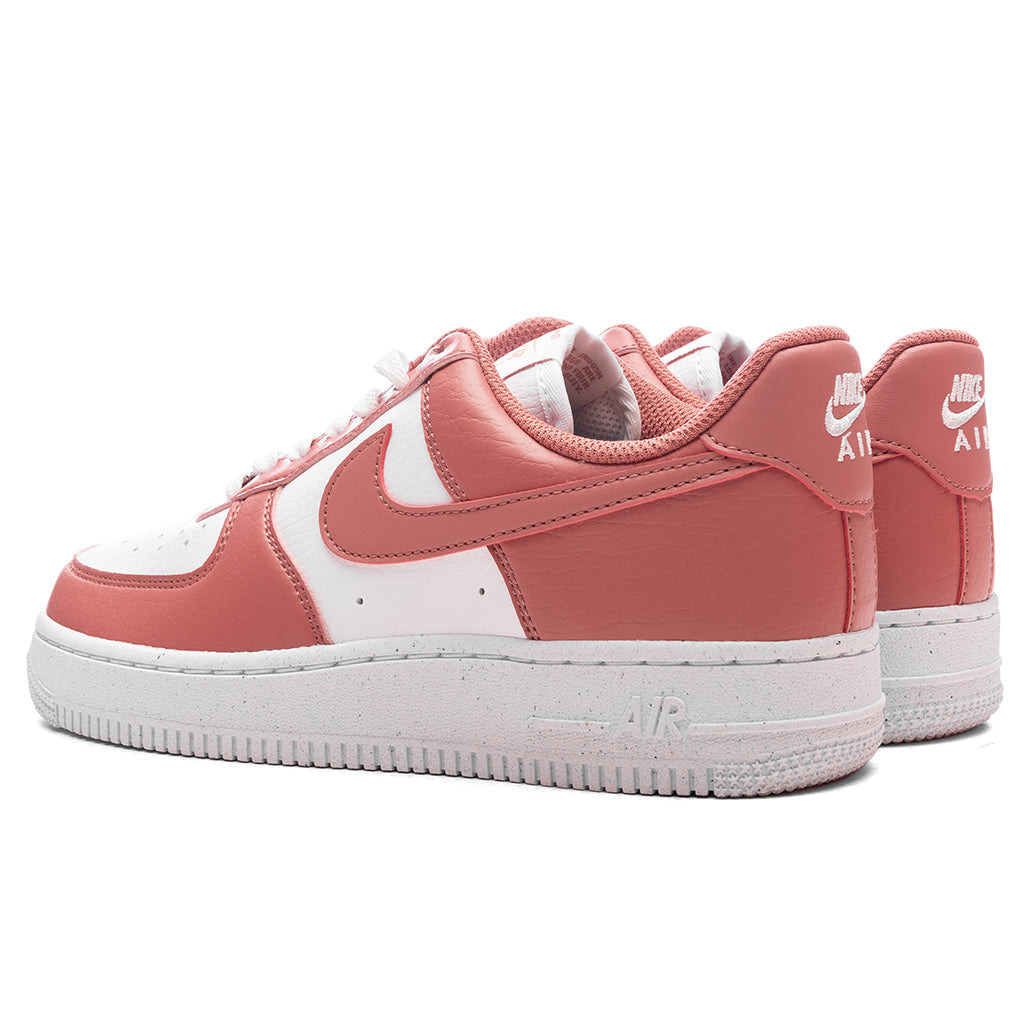 WOMEN'S AIR FORCE 1 '07 NEXT NATURE - WHITE/CANYON PINK/METALLIC SILVER - 3