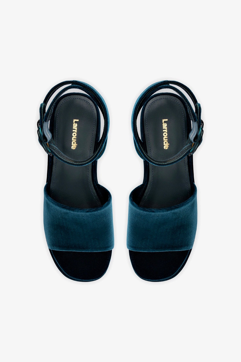Charli Flatform Sandal In Deepsea Velvet 6