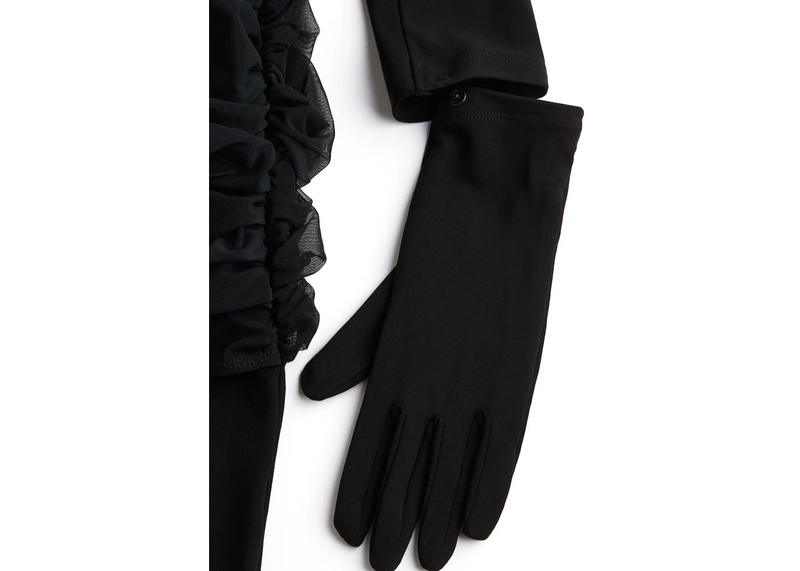 MUGLER Mugler H&M Knot-Detail One-Shoulder Dress Black outlook