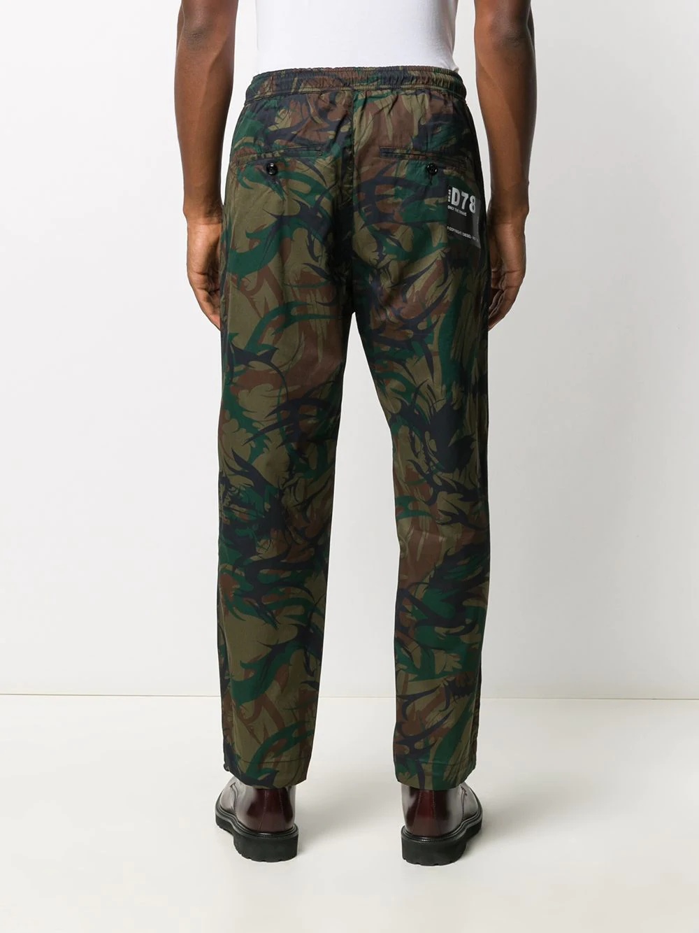 camouflage drawstring track pants - 4