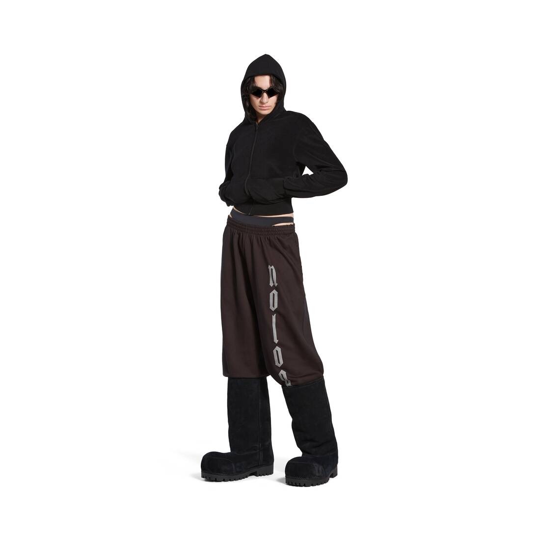 Nologo Baggy Sweatpants in Black/grey - 2