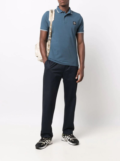 Stone Island logo-patch polo shirt outlook