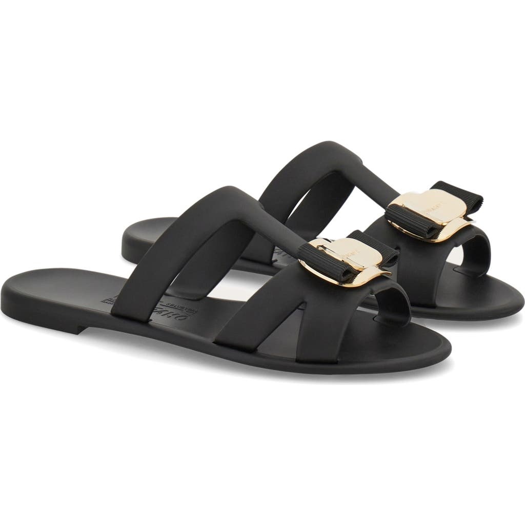 FERRAGAMO FERRAGAMO Lilou Slide Sandal (Women) in Nero at