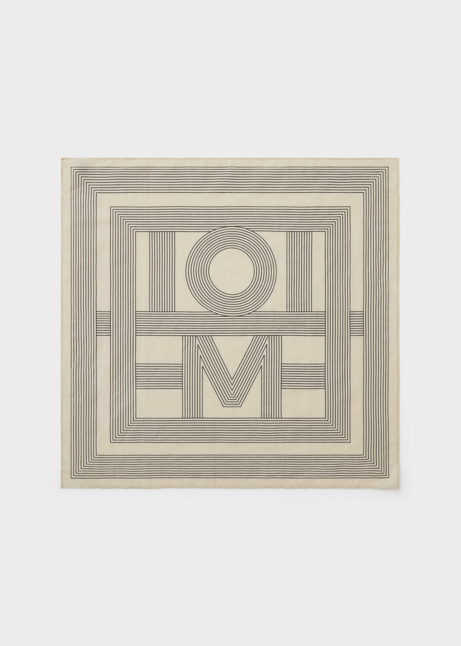 Striped monogram cotton silk scarf crème - 3