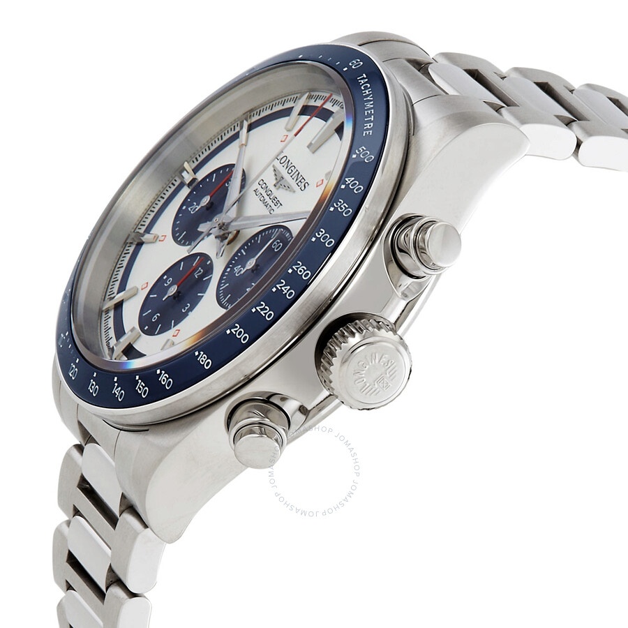 Longines Conquest Chronograph Automatic Silver Dial Men's Watch L3.835.4.98.6 - 2