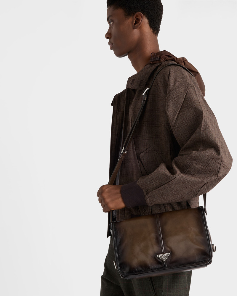 Prada Antiqued leather shoulder bag outlook
