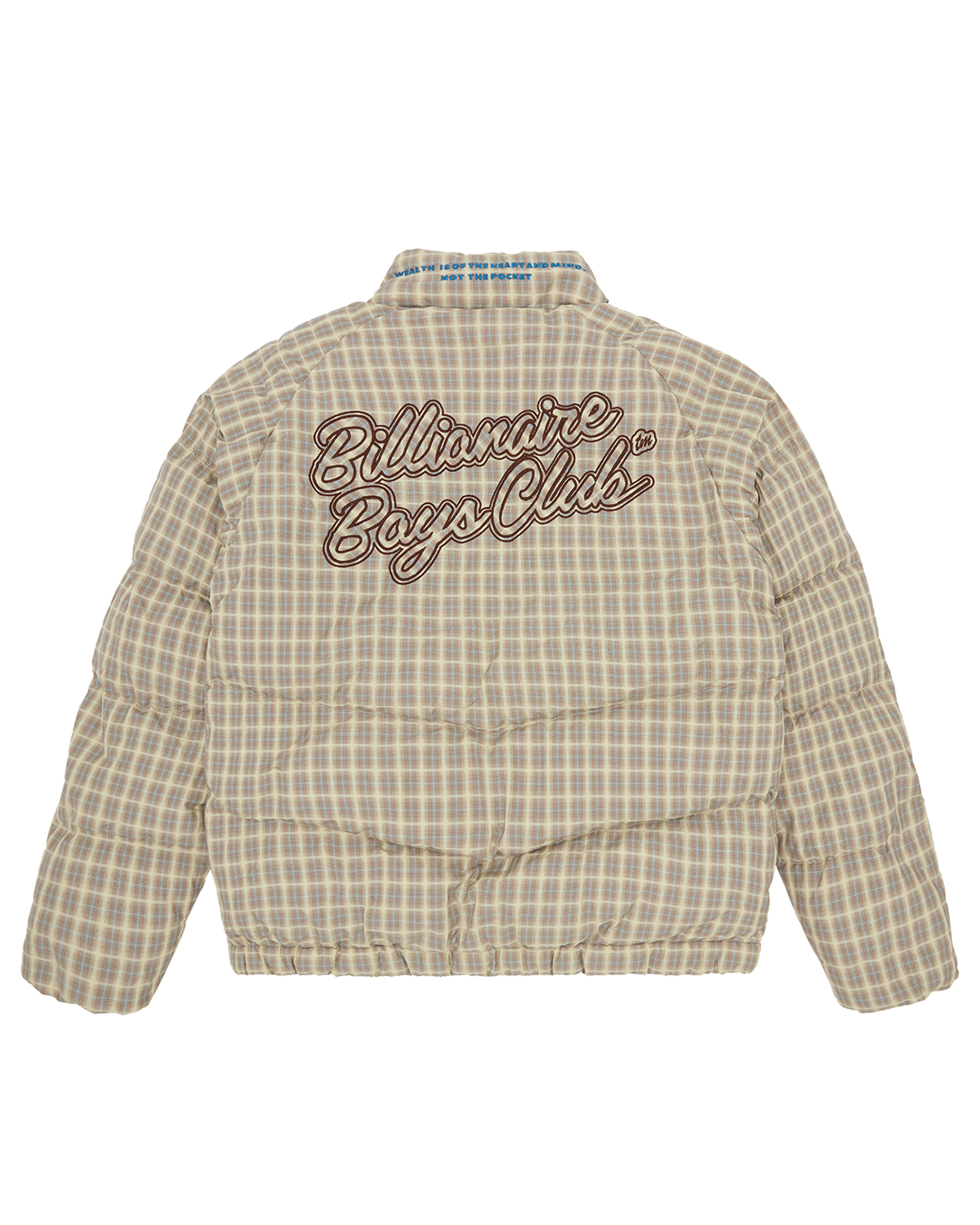 SCRIPT NYLON CHECK PUFFER JACKET - 4