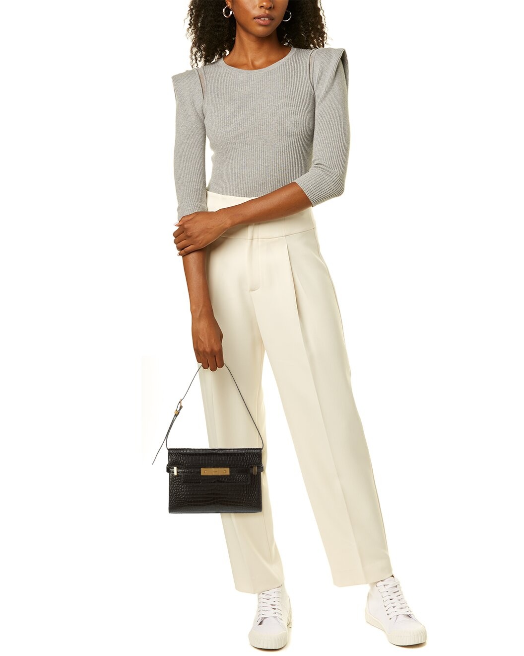 Saint Laurent Manhattan Small Croc-Embossed Leather Shoulder Bag - 4