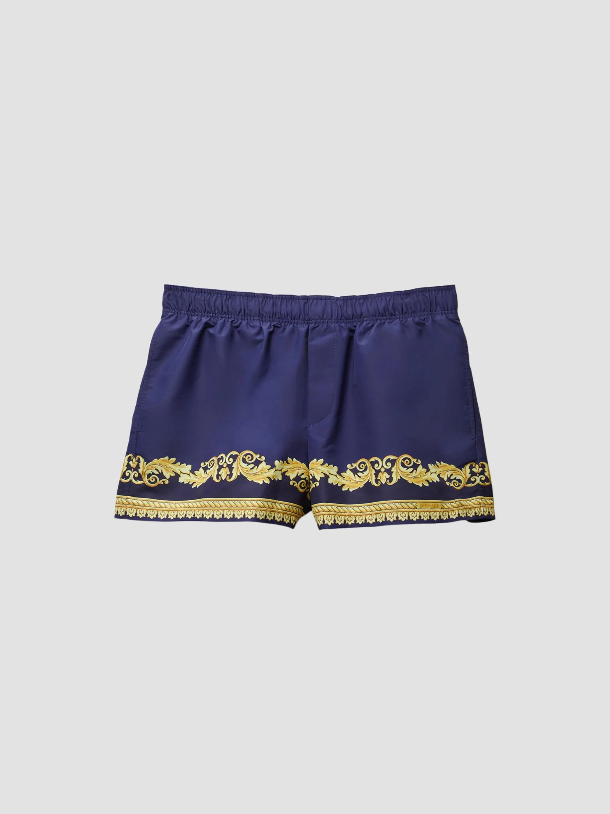 Men's Barocco-Print Swim Shorts - Navy Aubergine Gold - 1