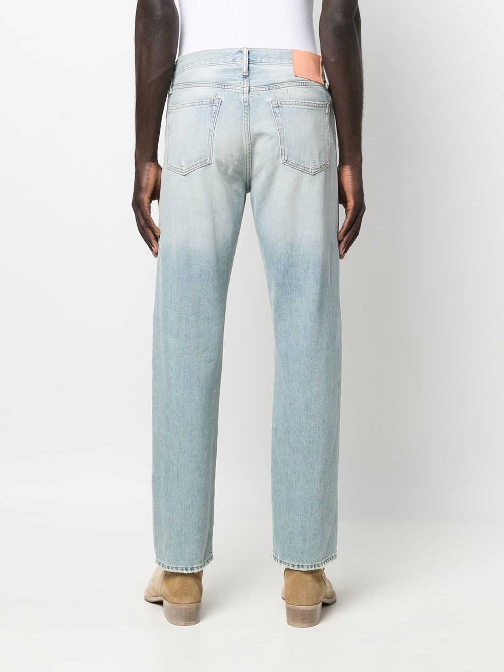 stonewashed straight-leg jeans - 4