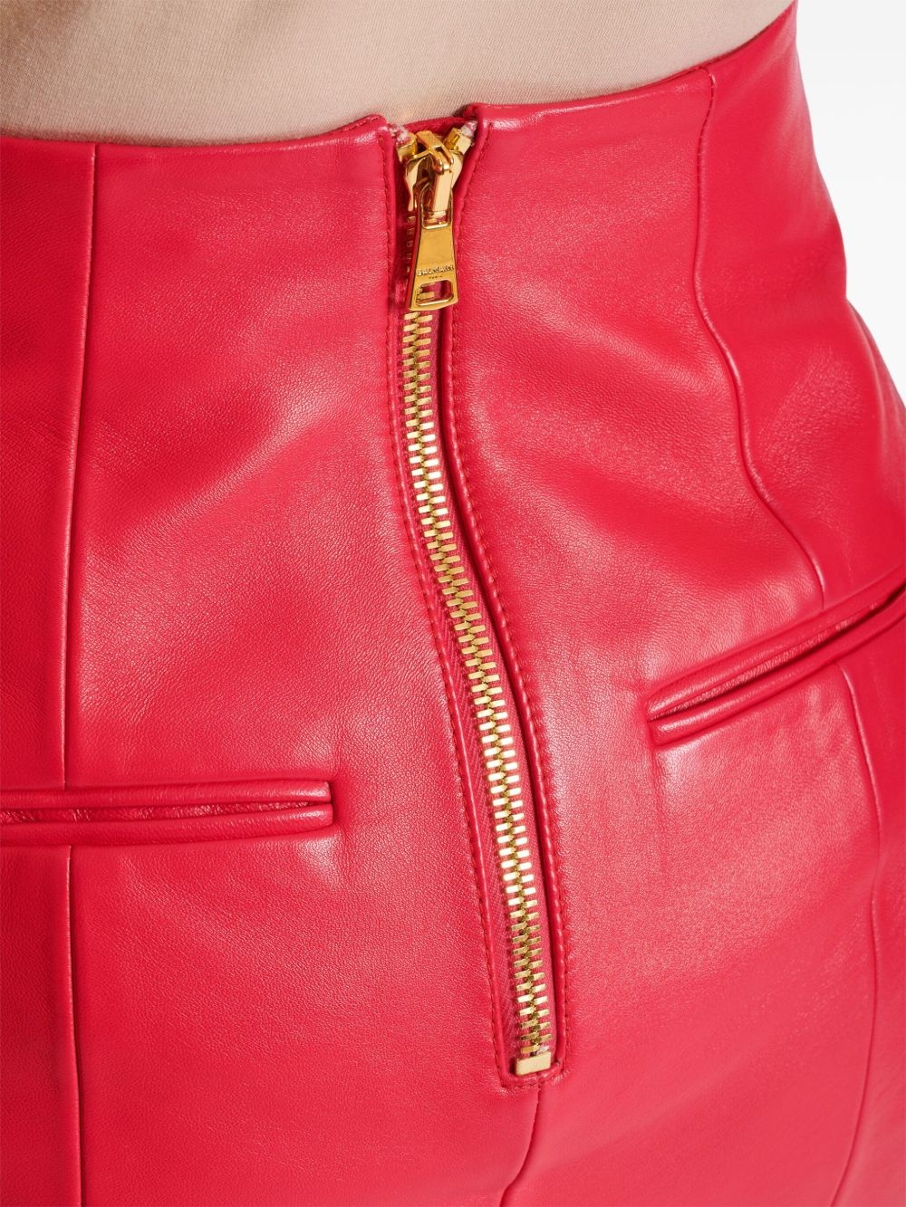 lambskin mini skirt - 6