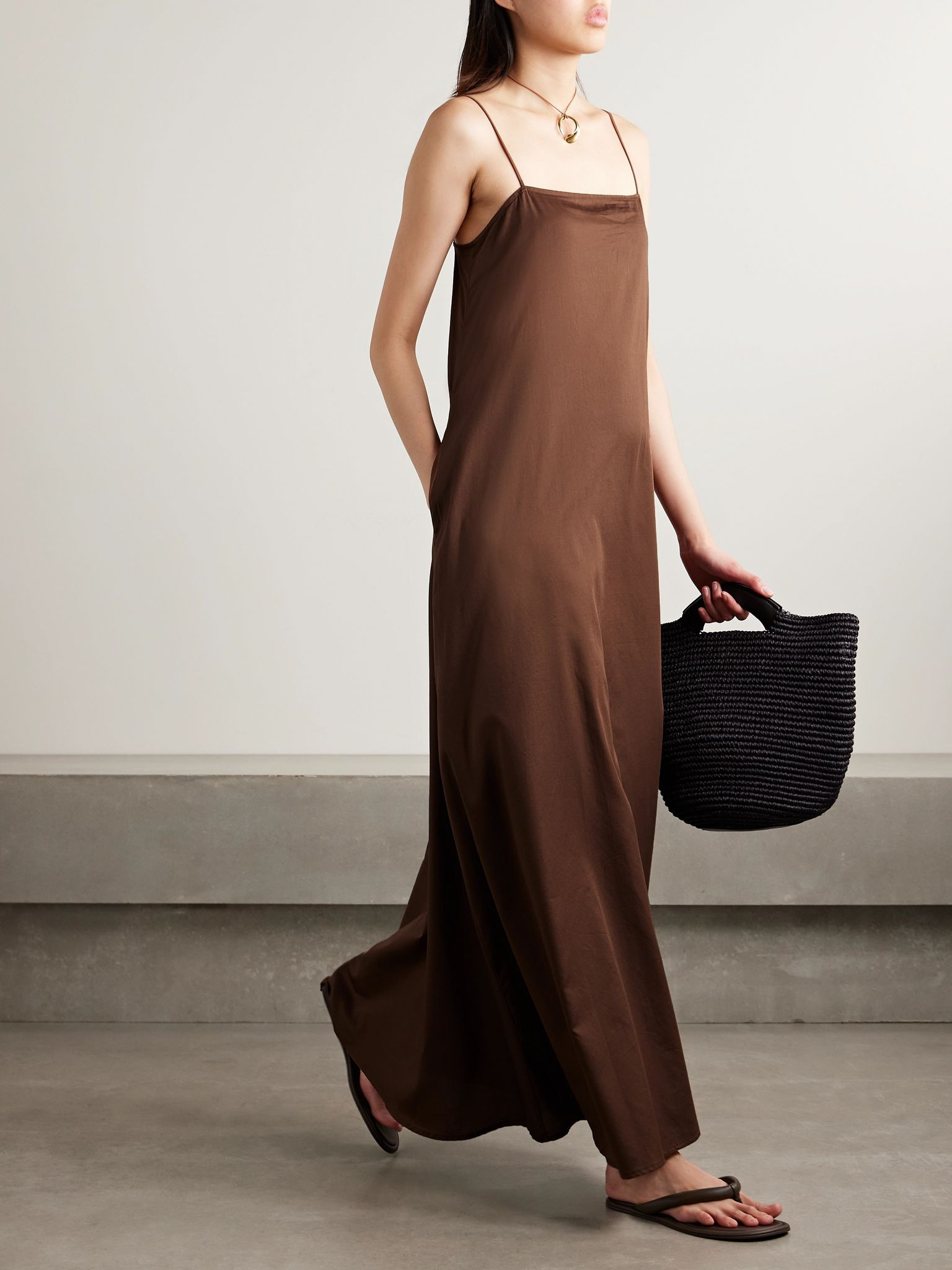 Yoko cotton-voile maxi dress Chocolate - 2