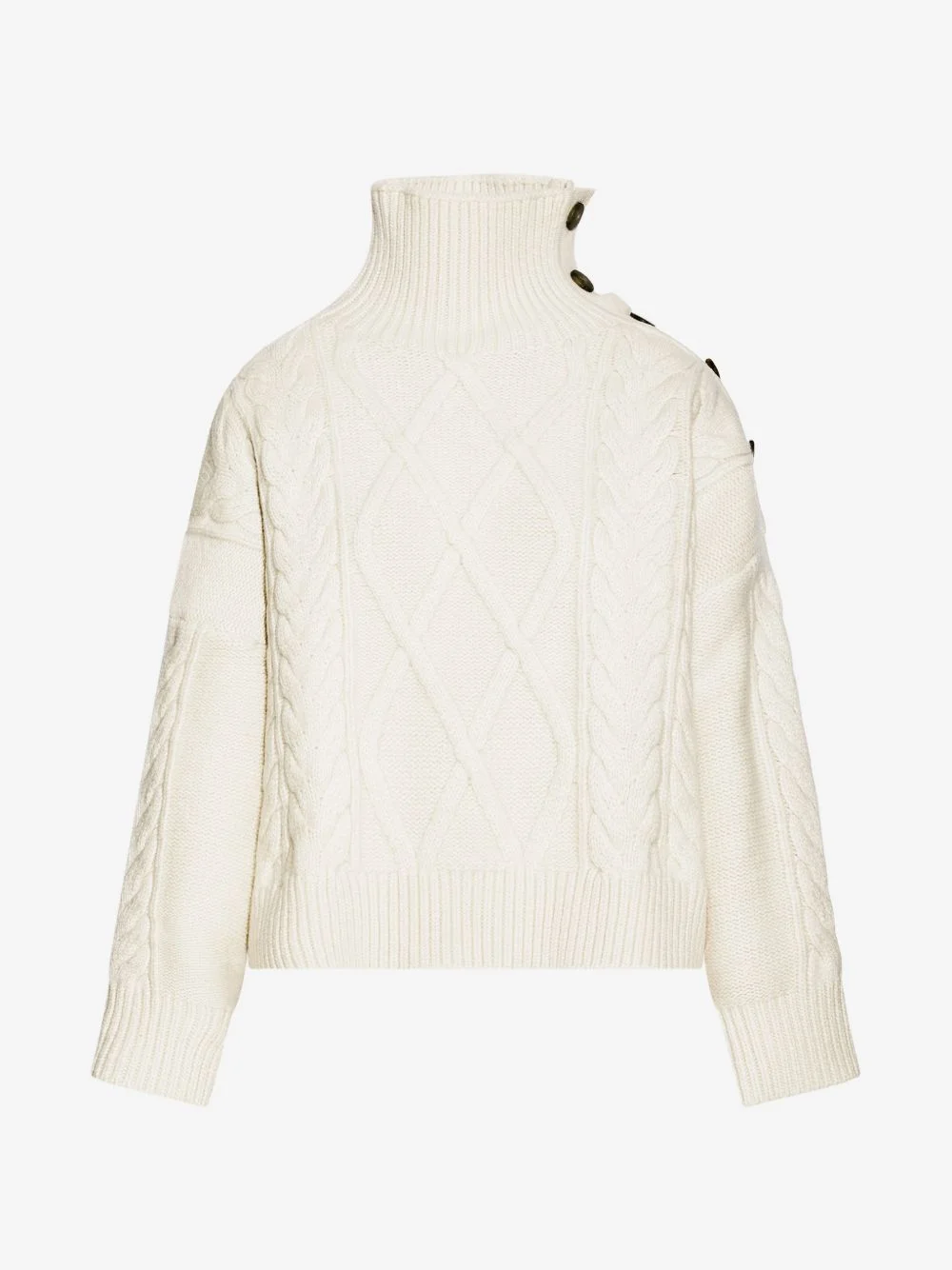 cable-knit button-detail sweater - 1