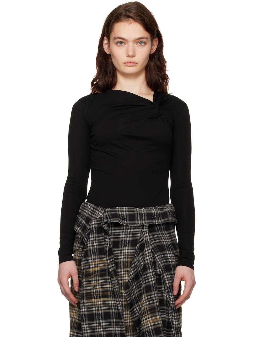 Black Twist Long Sleeve T-shirt - 1