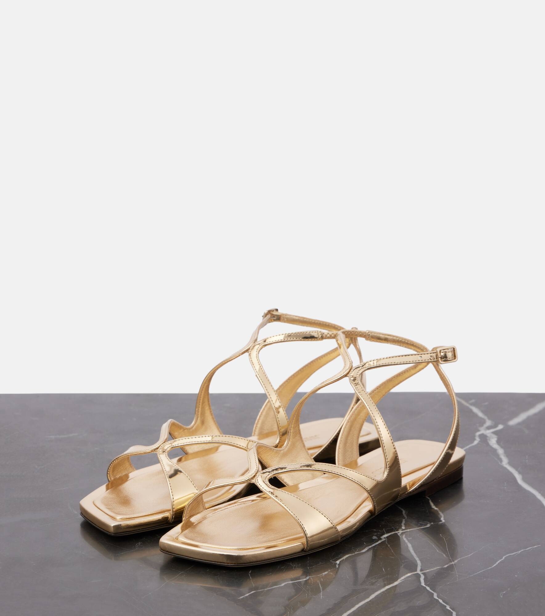 Ayla 110 metallic leather sandals - 4