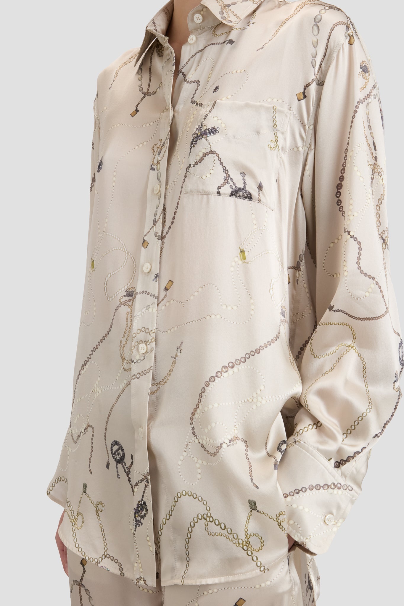 Pyjama Shirt In Pumice Jewellery Print - 3