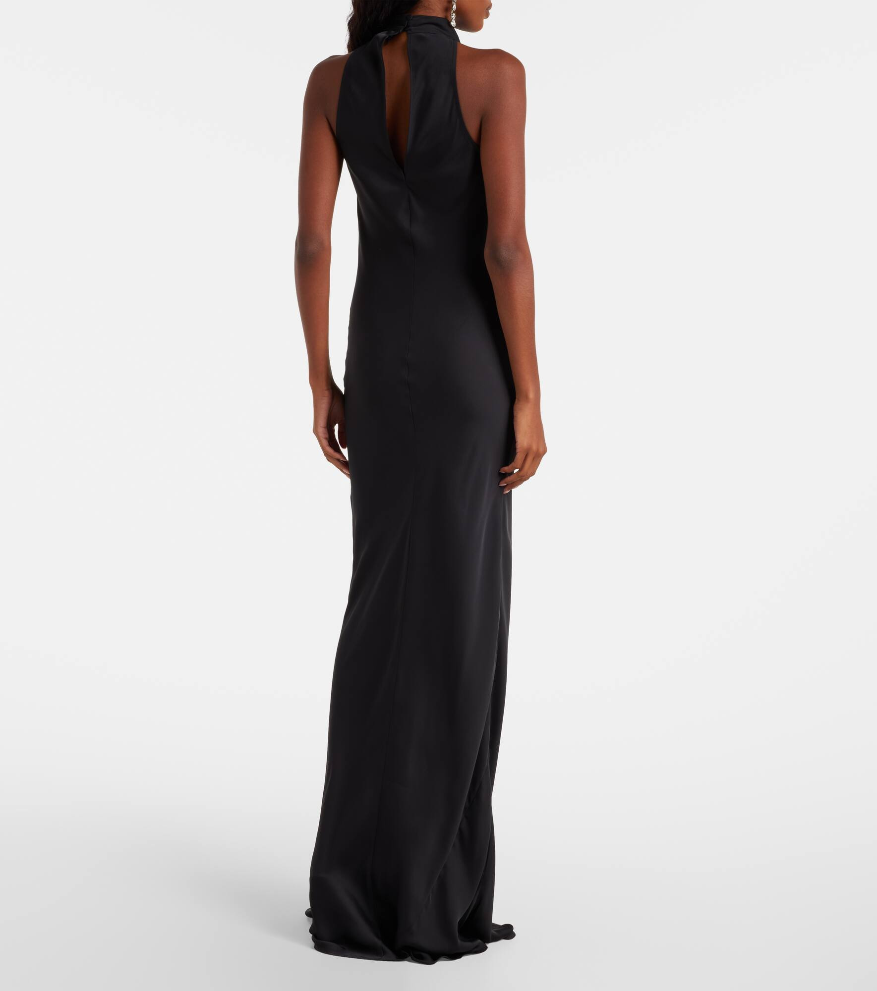 Halterneck satin maxi dress - 3