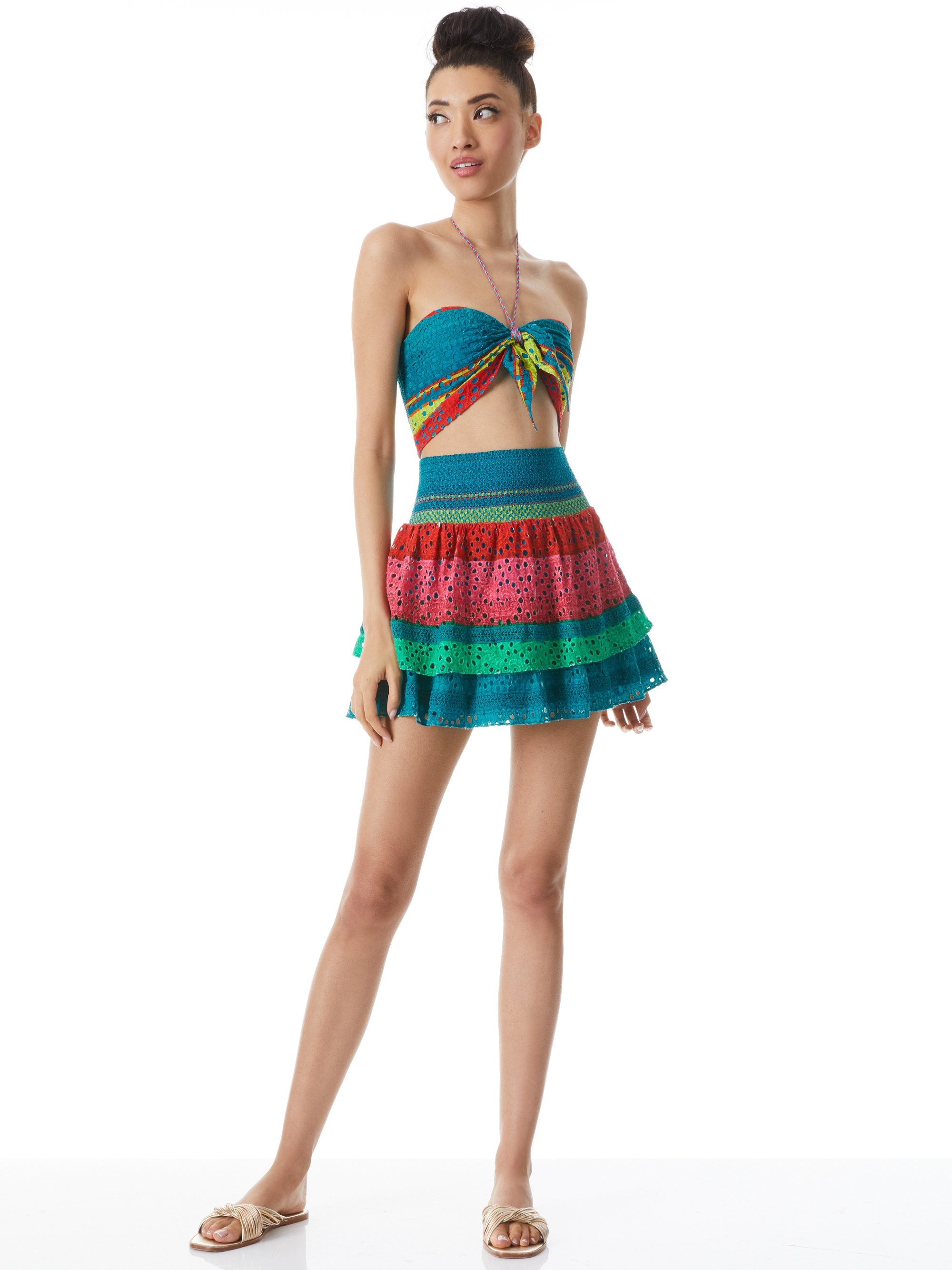 BETHIE SMOCKED TIERED MINI SKIRT - 6