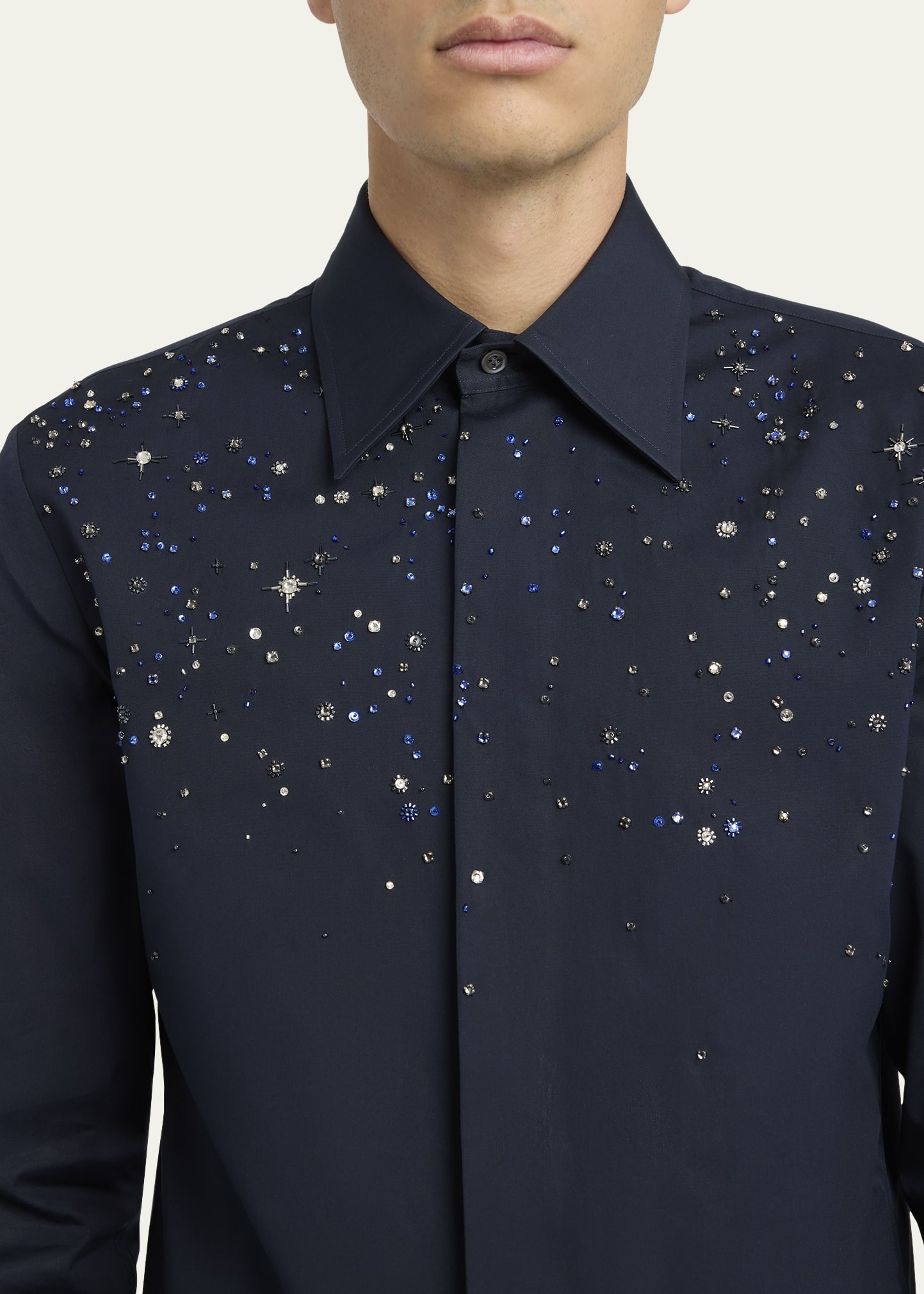 Men's Crystal-Embellished Dress Shirt - 5