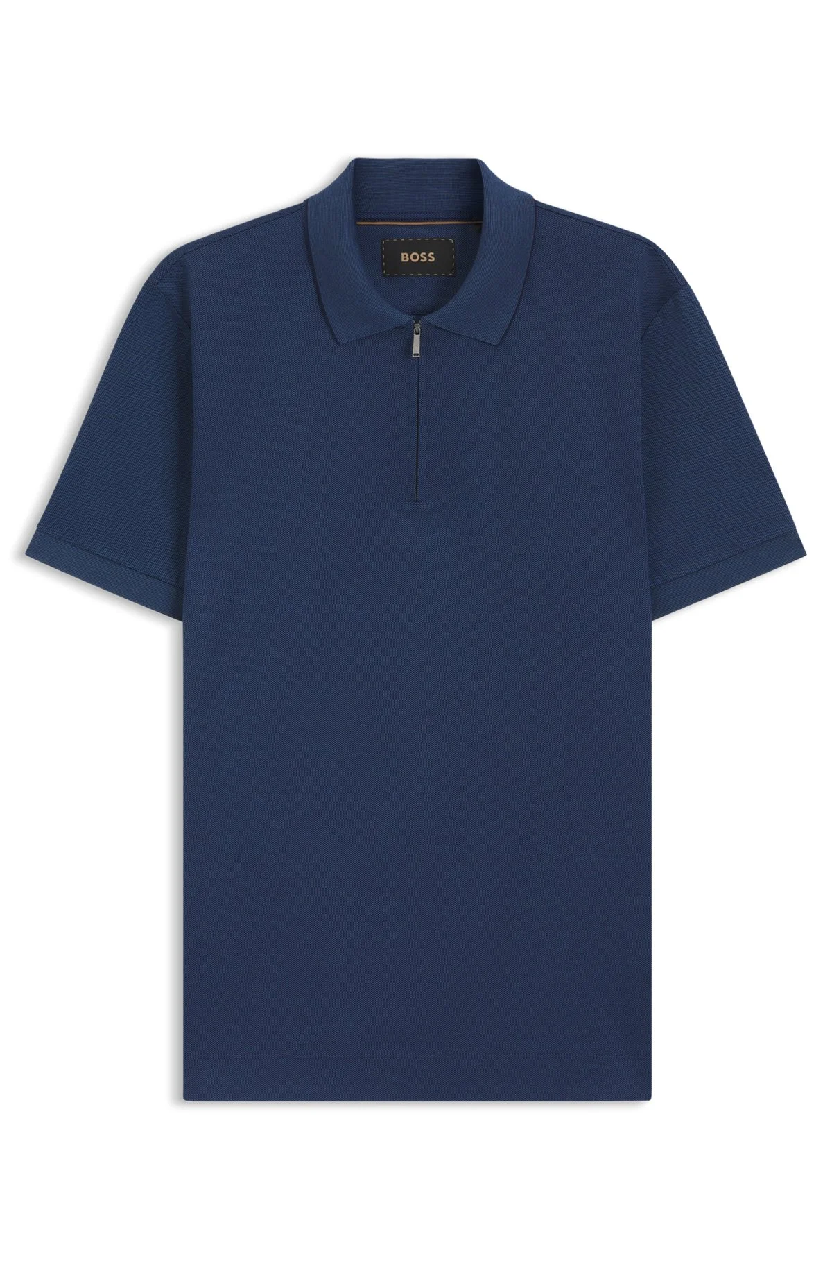 MERCERIZED-COTTON POLO SHIRT WITH ZIPPER PLACKET - 1