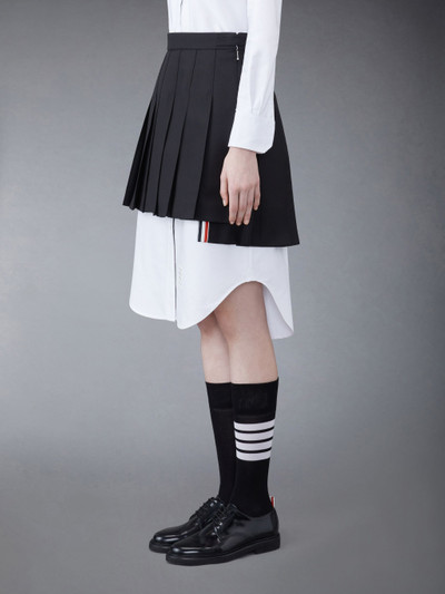 Thom Browne THIGH LENGTH DROPPED BACK PLEATED SKIRT IN 2PLY FRESCO outlook