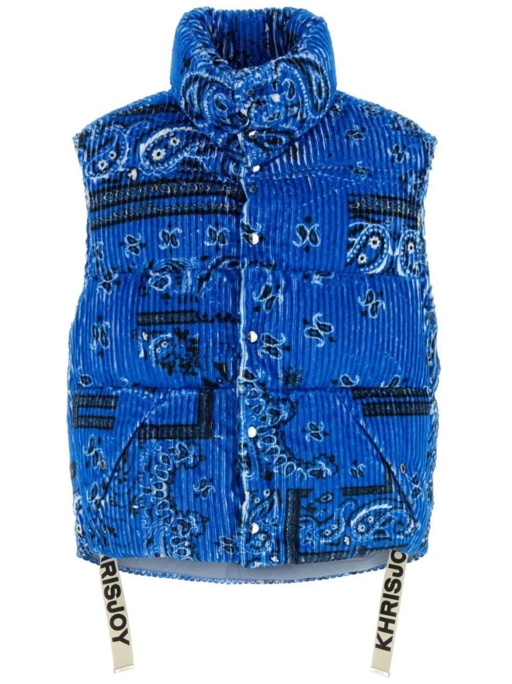 paisley-print corduroy padded gilet - 1