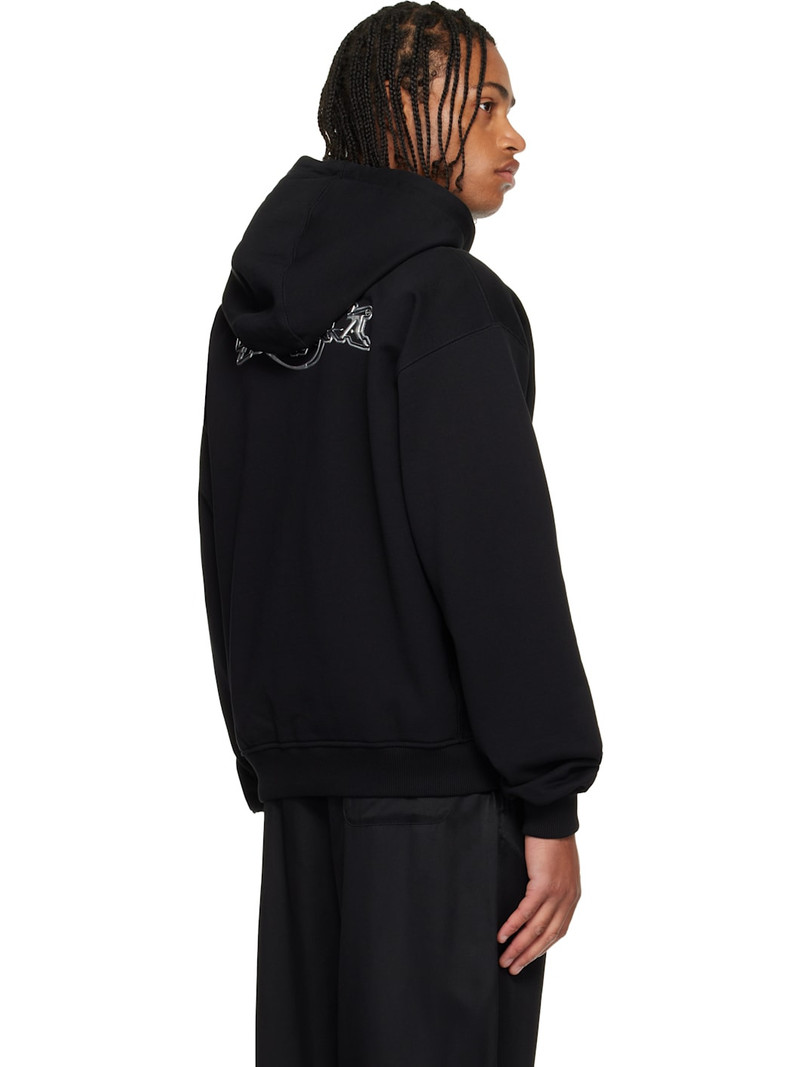 Black 'Casa' Chrome Full Zip Hoodie 3