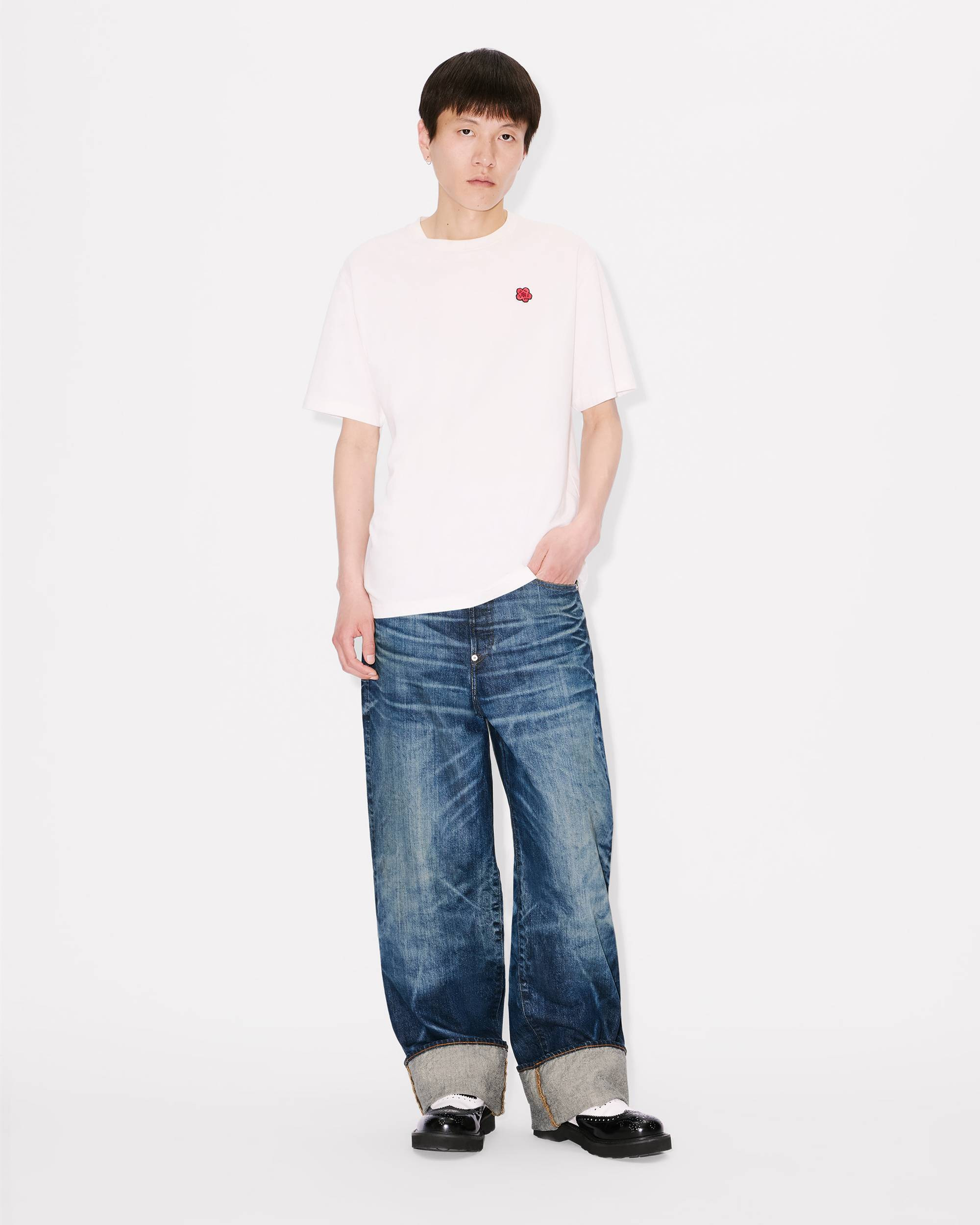 Turn up wide fit jeans in Japanese denim - 7