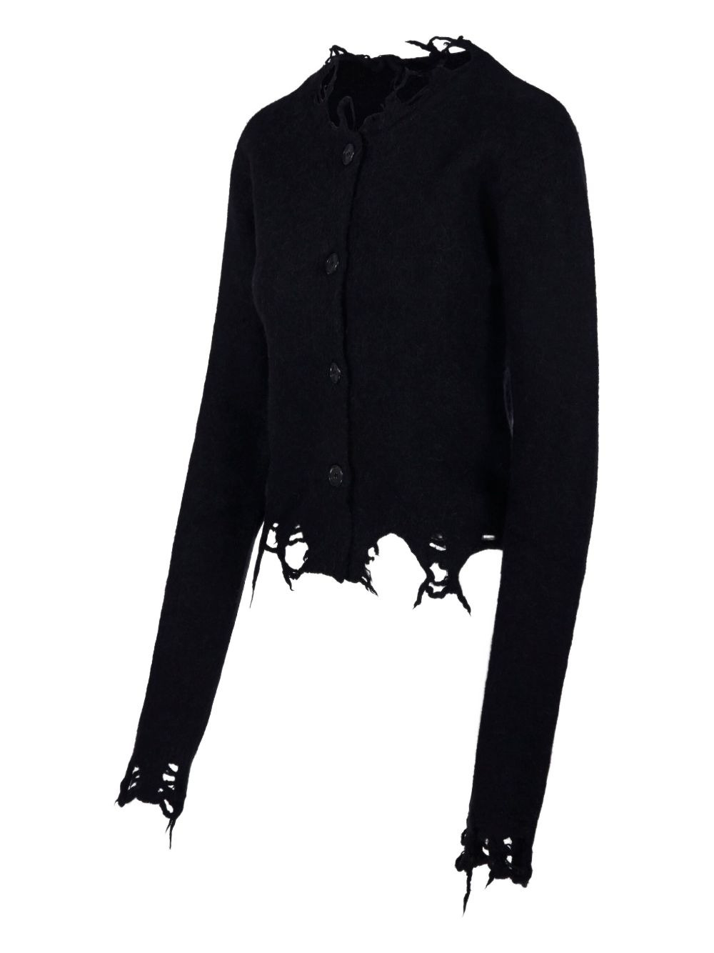 frayed-hem distressed cardigan - 3