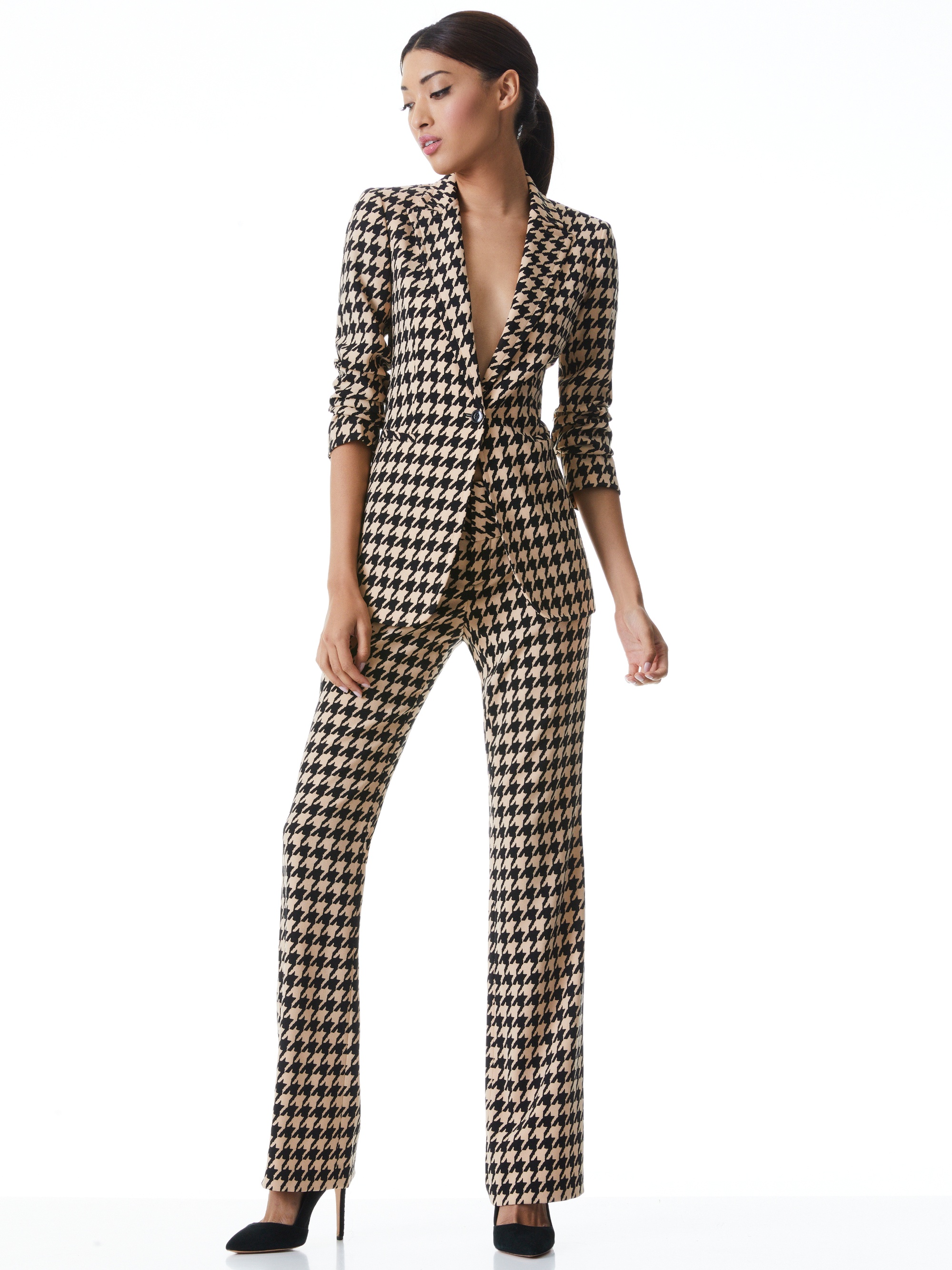 BREANN HOUNDSTOOTH FITTED BLAZER - 4