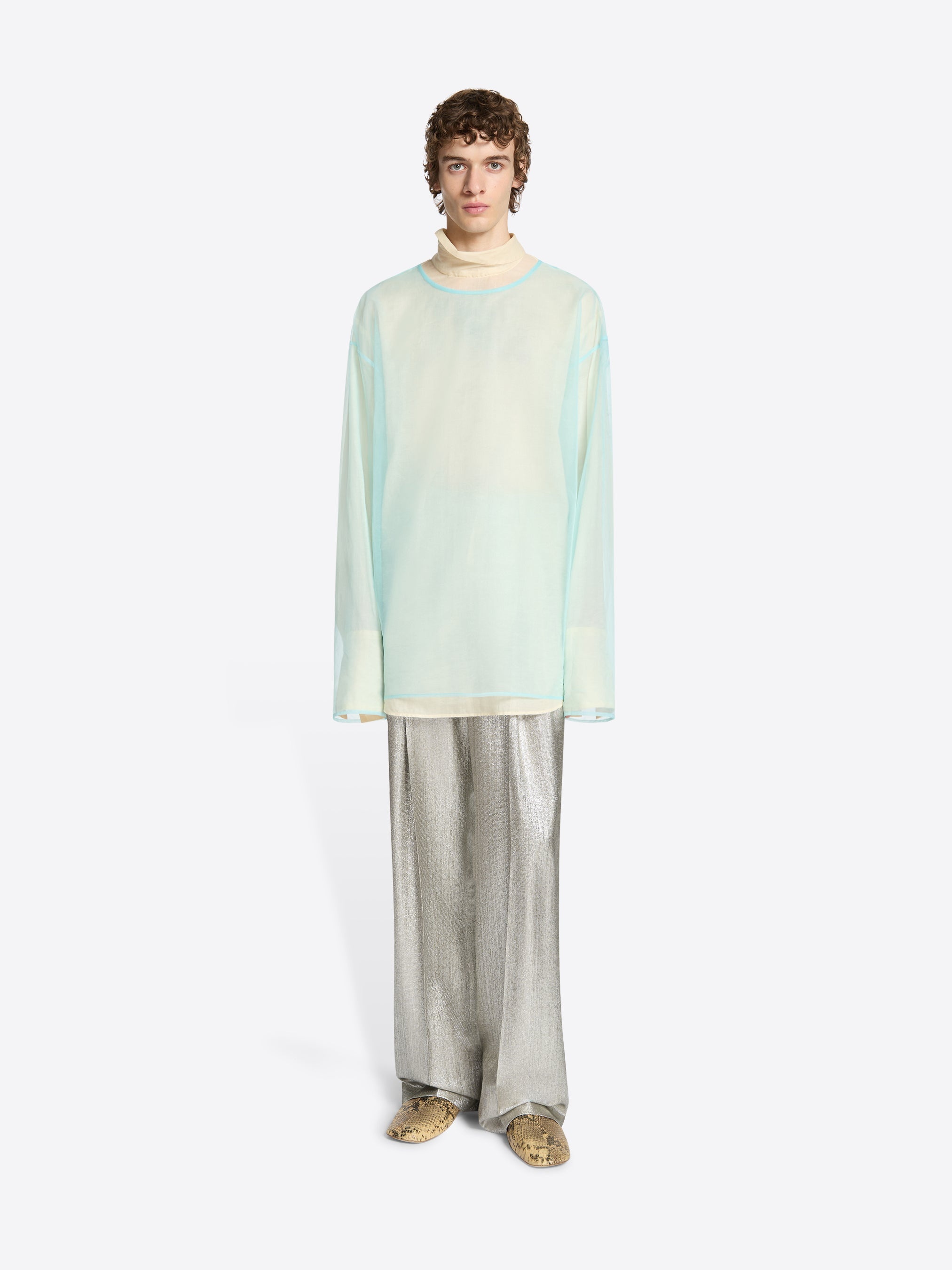 SHEER CREW NECK SHIRT - 2
