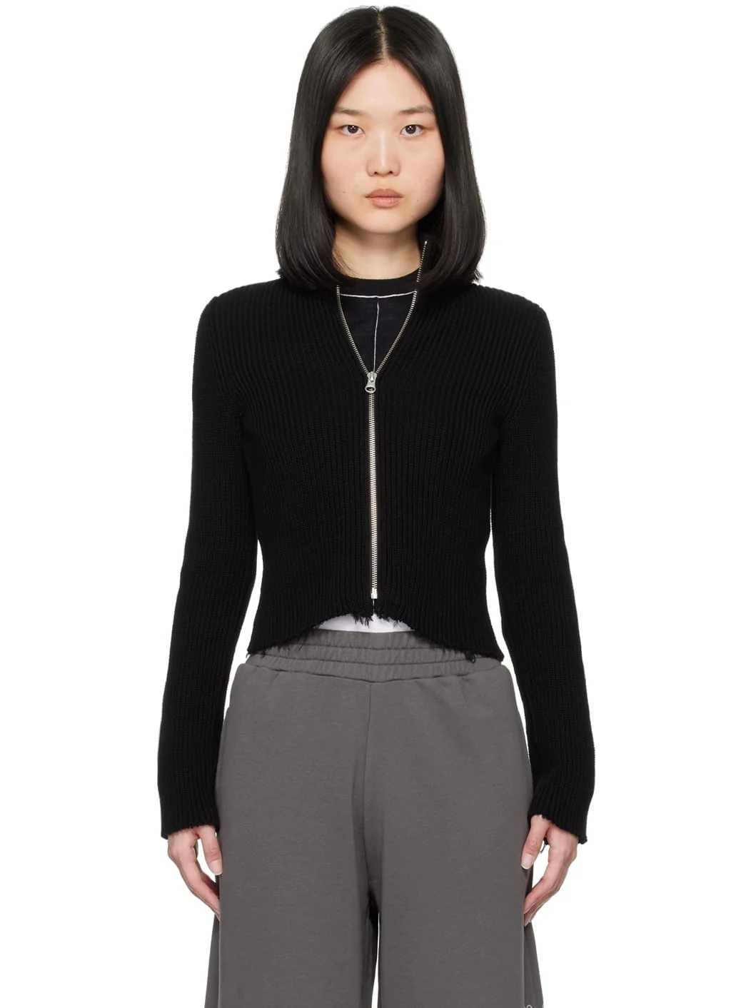 Black Ribbed Sweater - 1