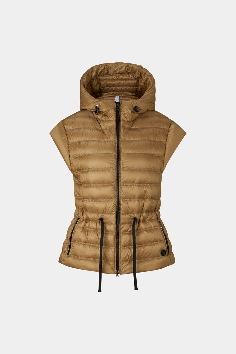 Ennie lightweight down vest in Camel 1