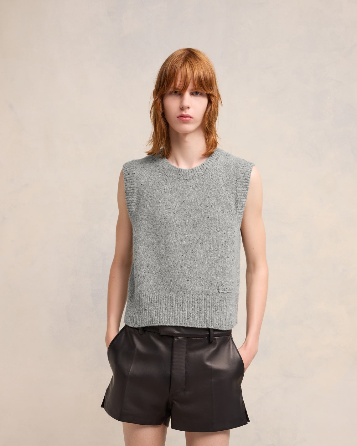 AMI EMBROIDERY SLEEVELESS SWEATER - 3