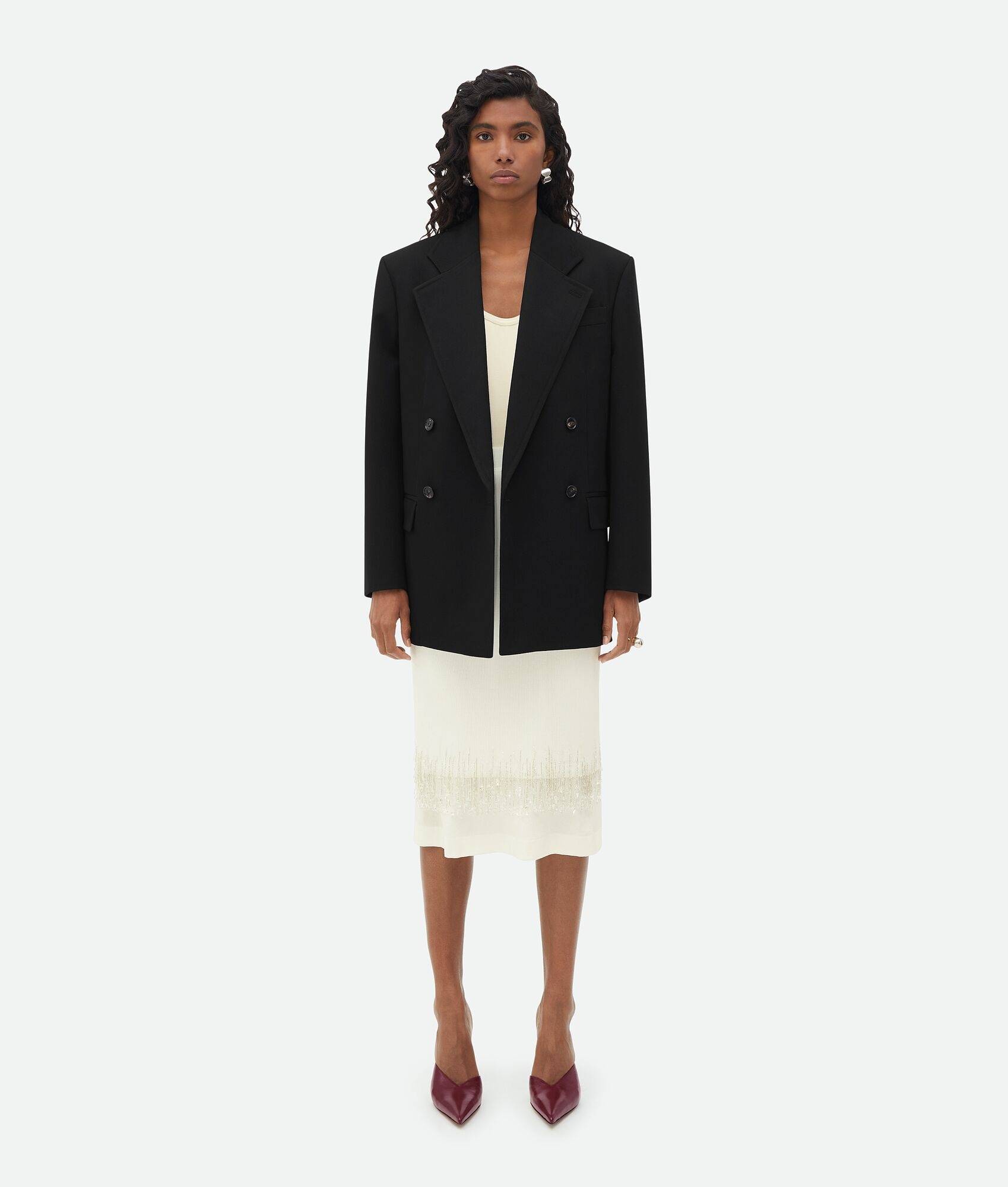 Crystal Embroidered Jersey Midi Skirt - 5