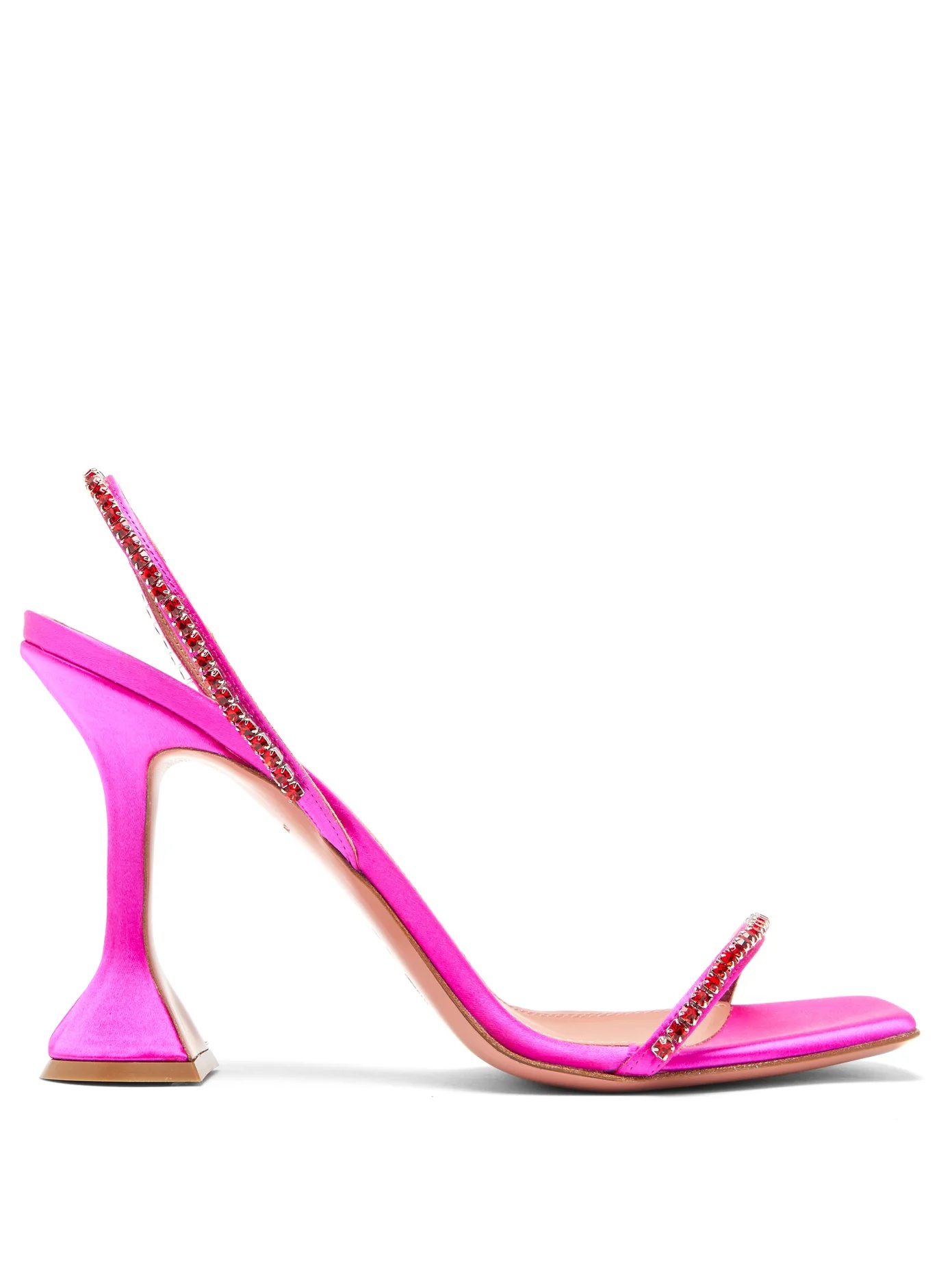 Jade gem-embellished satin sandals - 1