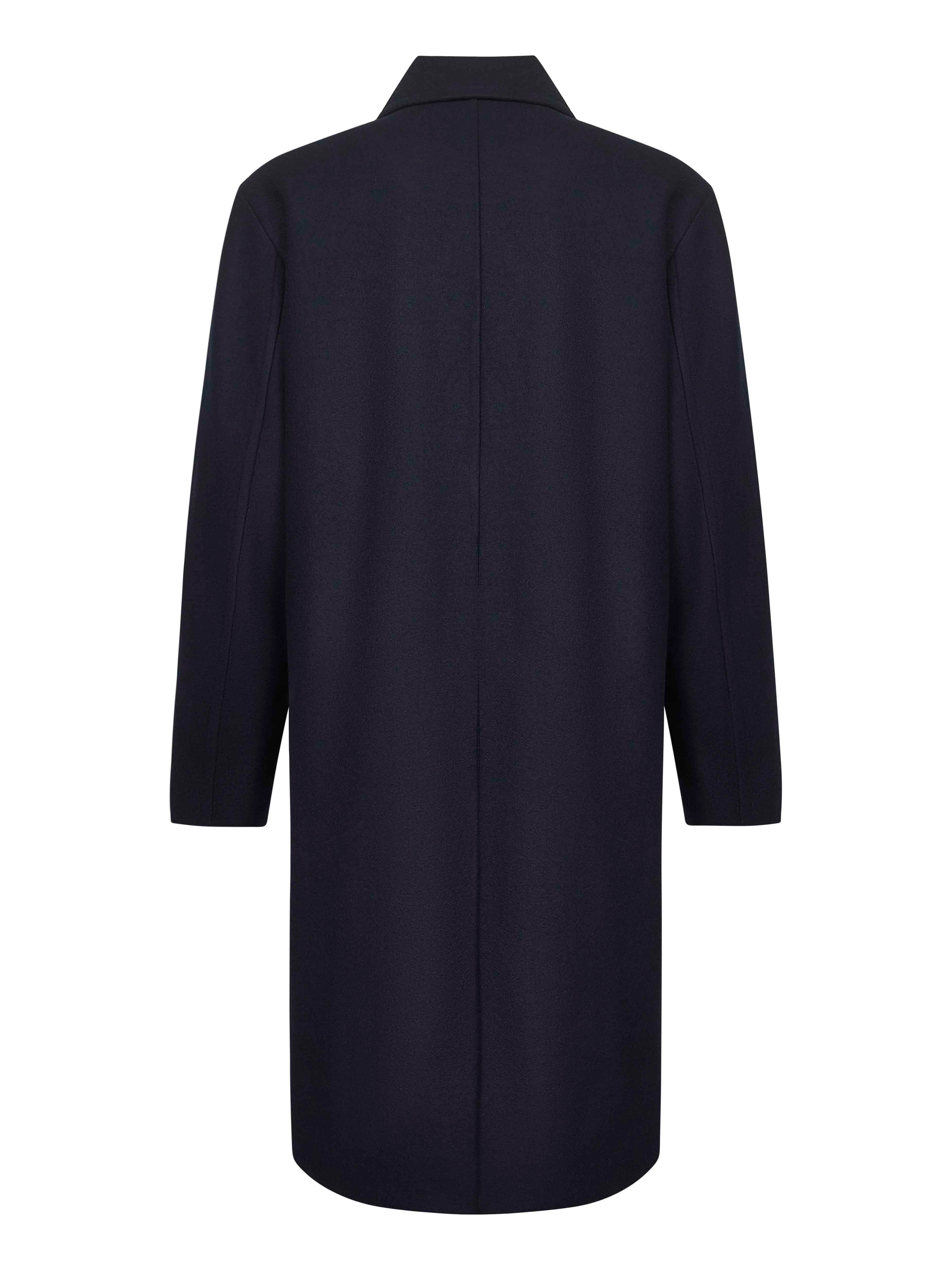 Blue wool blend single-breasted coat - 2