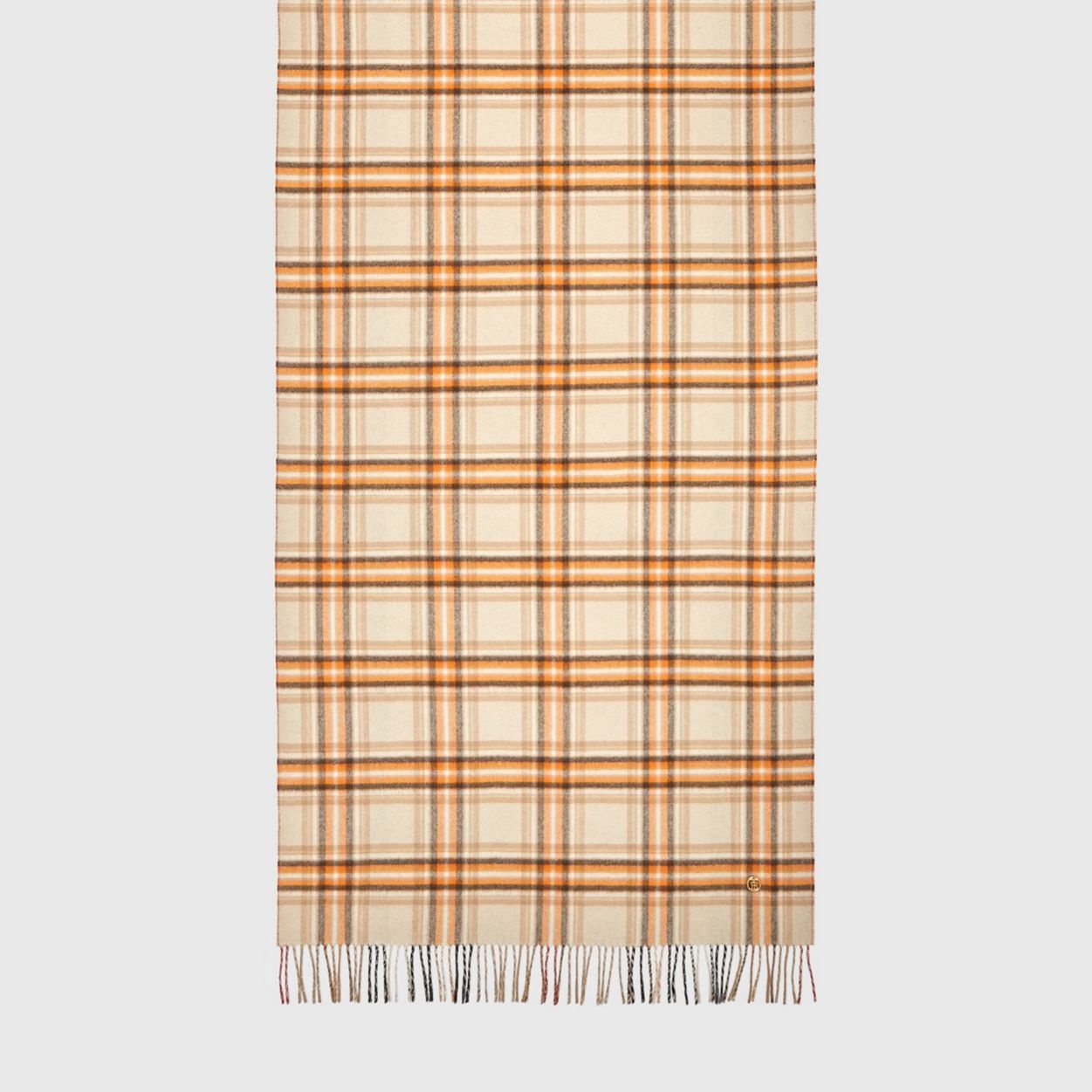 Reversible Check and Icon Stripe Cashmere Scarf - 5