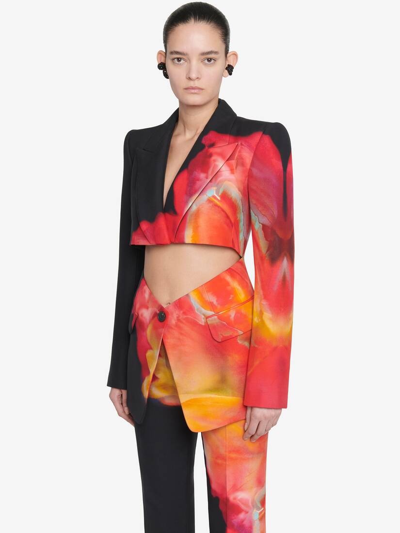 Women's Solarised Petal Slashed Jacket in Black - 5