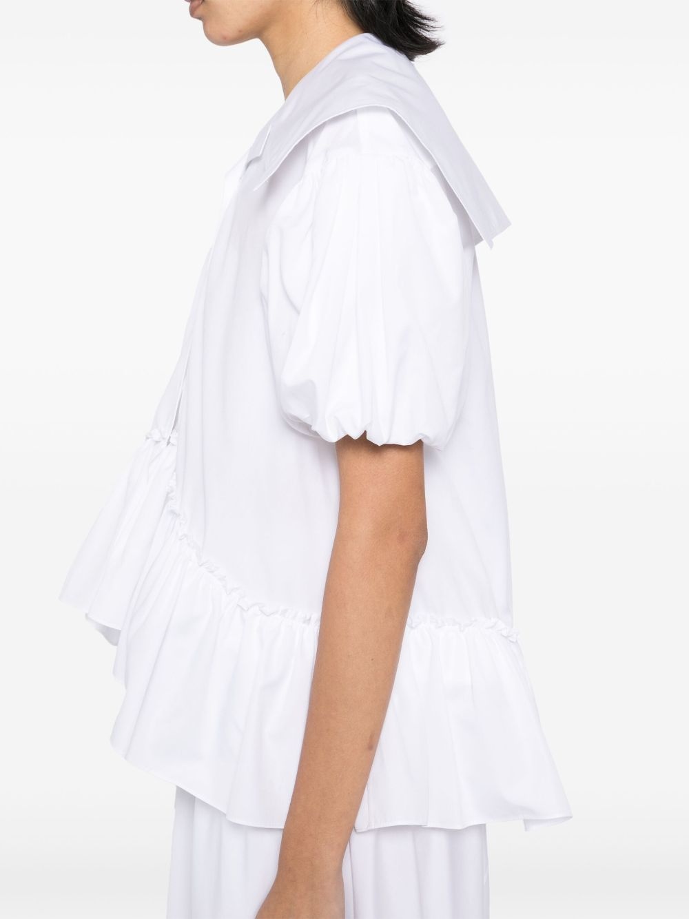 sailor-collar puff-sleeves shirt - 5
