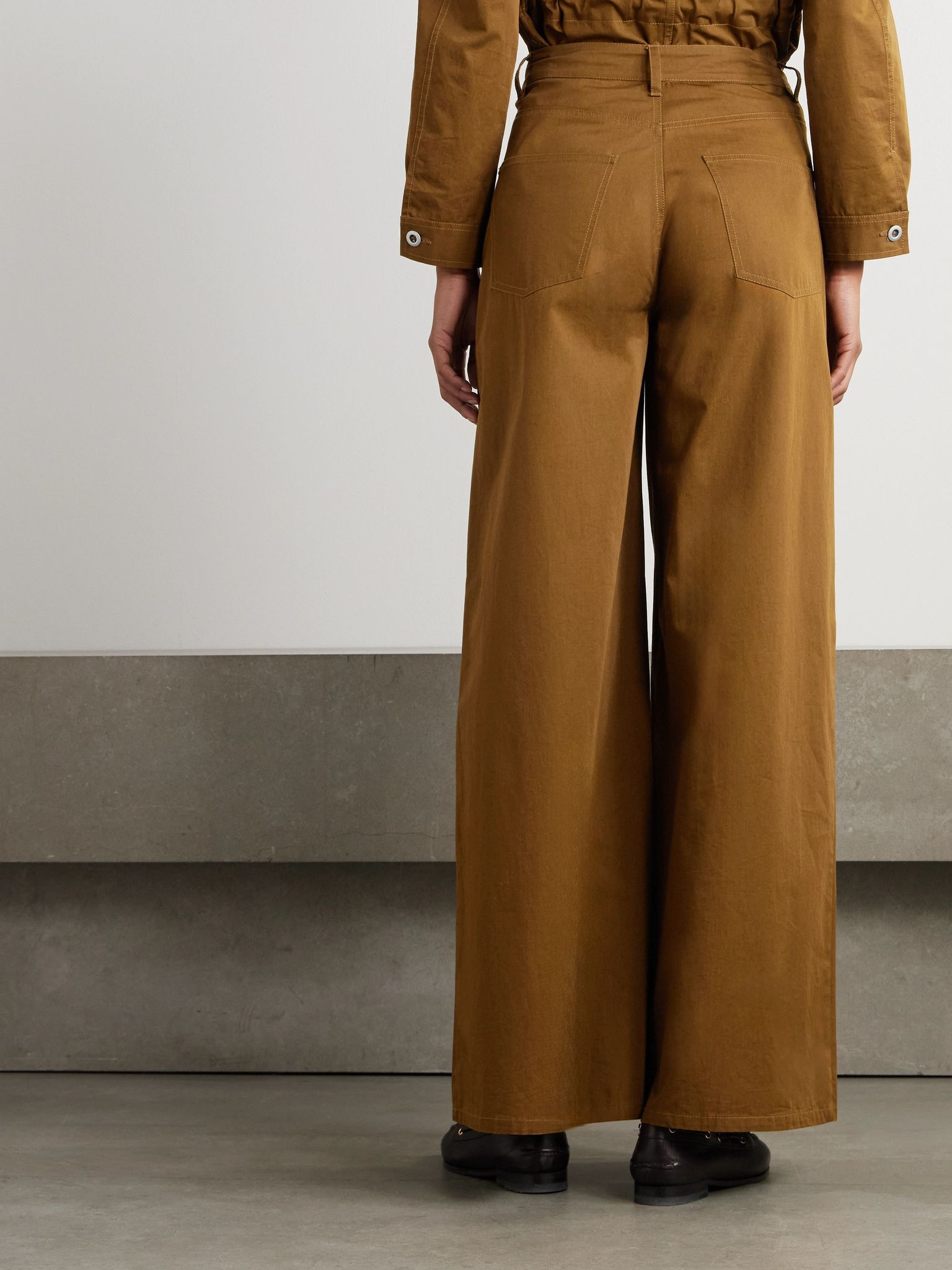 Nadia silk-twill wide-leg pants Brown - 3